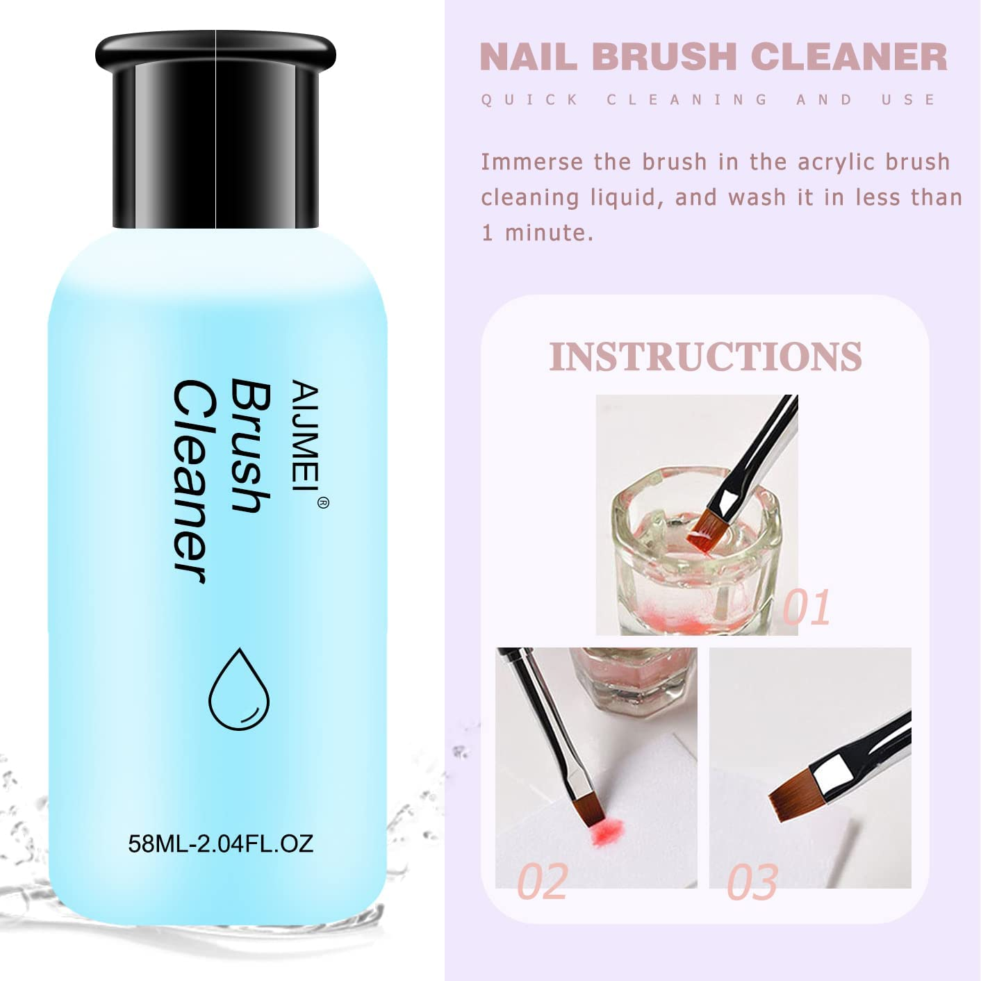AIJIMEI Acrylic Powder Nail Kit with Professional Liquid Monomer, Brush Cleaner, and Tools Set for Nail Extension System image number 2