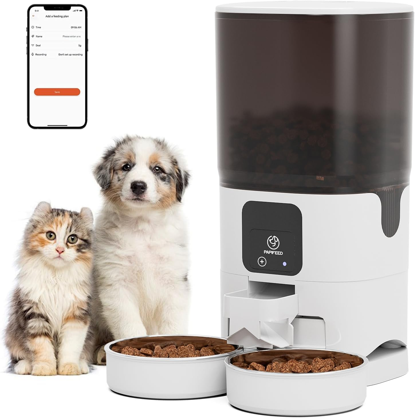UMOMO 6L Automatic Cat Feeder with Camera, HD Camera Live Video, Night Vision 2-Way Audio, Wifi & App Remote Control, Programmable Pet Feeder, Smart Timed Dry Food Dispenser for Cat & Dog image number 4