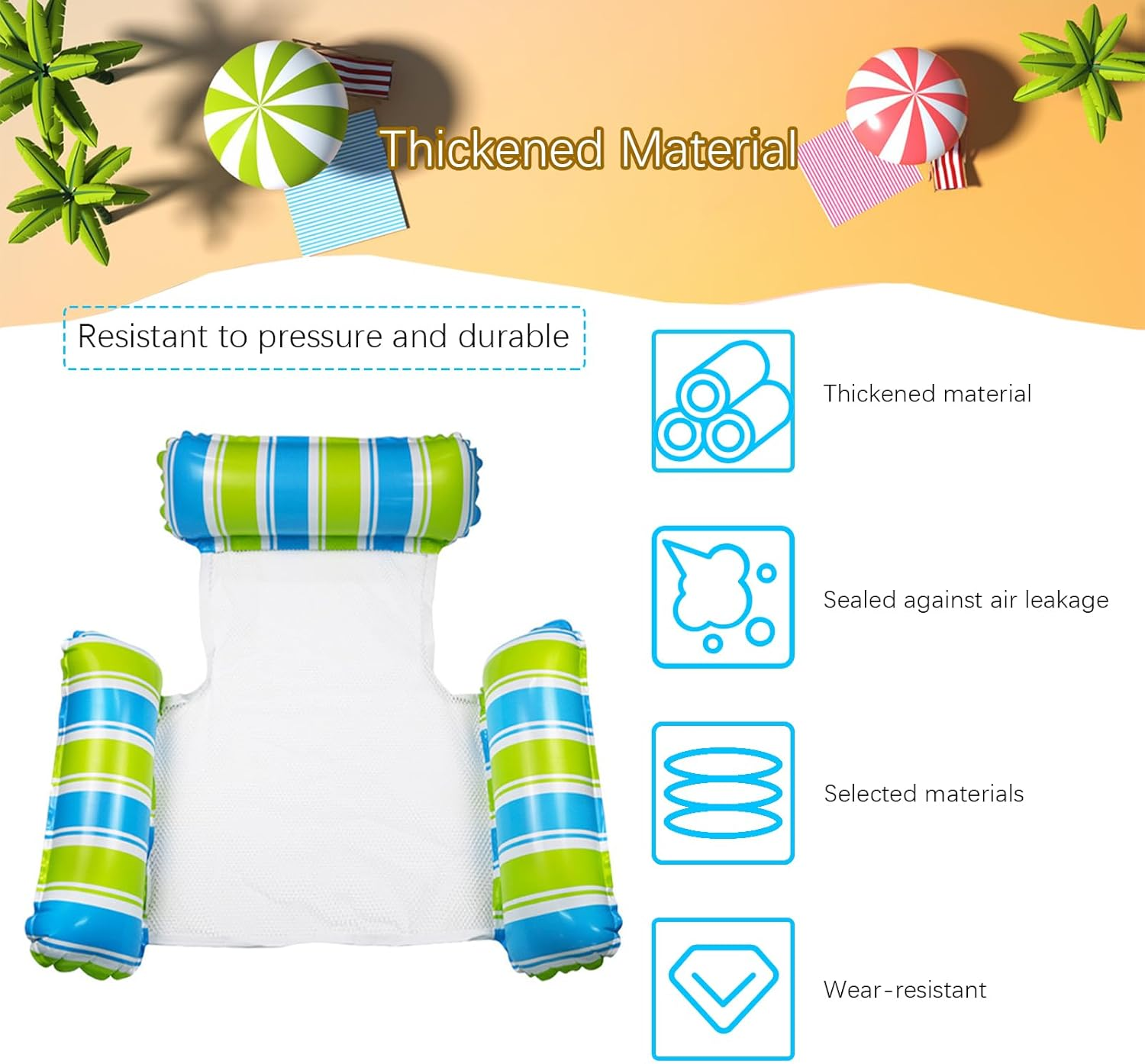 Pool Floats, Inflatable Swimming Pool Floats for Adults and Teenagers, Suitable for Play in Safe Water Areas Such as Pools, Vacations, Beaches and Lakes image number 1