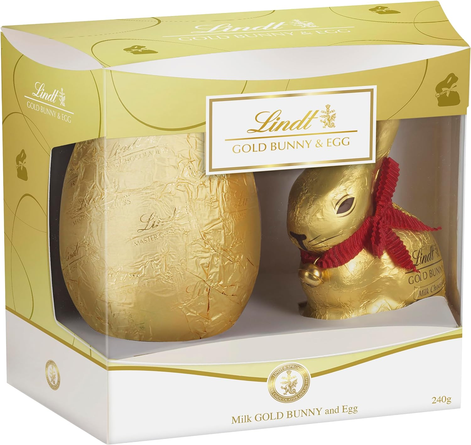 LINDT GOLD BUNNY & EGG MILK 240G image number 1