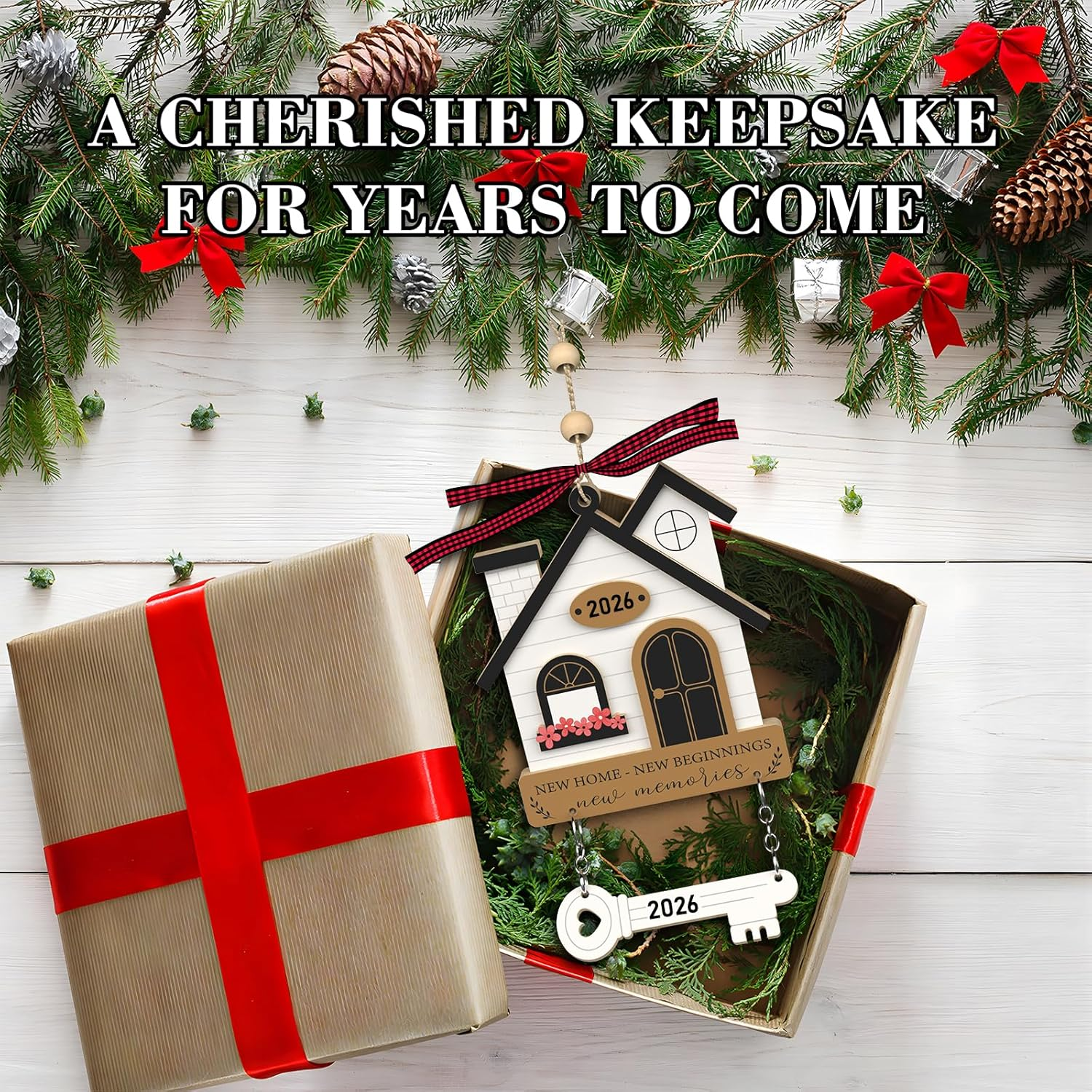 House Warming Gifts New Home - Housewarming Gifts for New House - Housewarming Gift Presents for Women, Couple - New House New Beginning -New House Owners Gift Ideas - Wooden Home Ornament 2026 image number 1