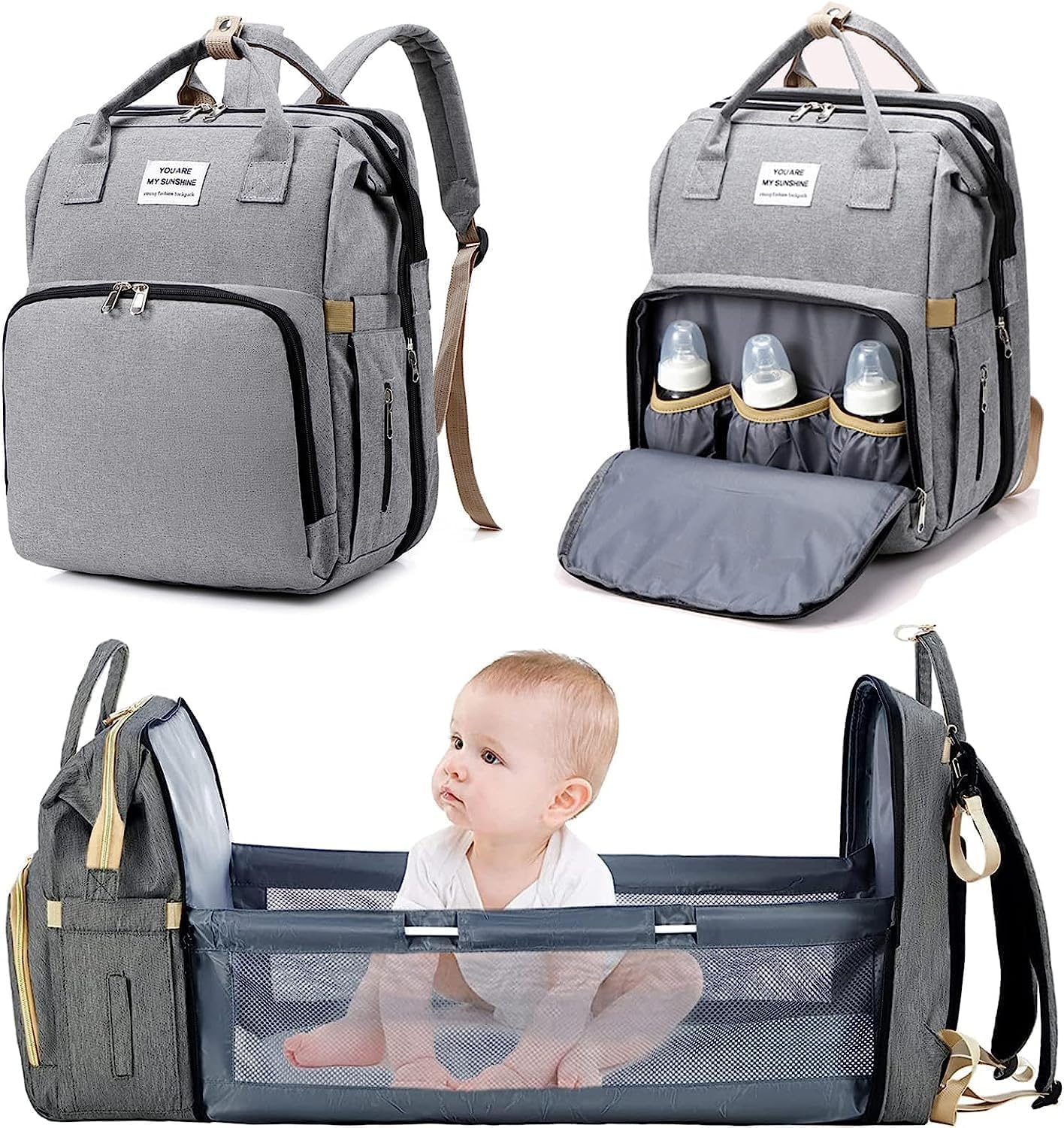 Yunoo & Co Baby Caddy Backpack for Diapers and Baby Stuffs