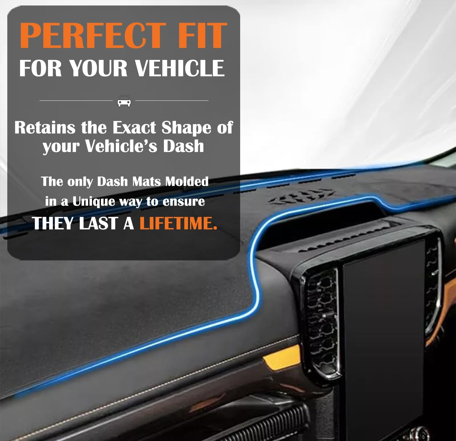 Evervenz Dash Mat for Ford Everest 2022 2023 2024 Flannel（Without HUD） Dash Cover Dashboard Cover Ever01 image number 3