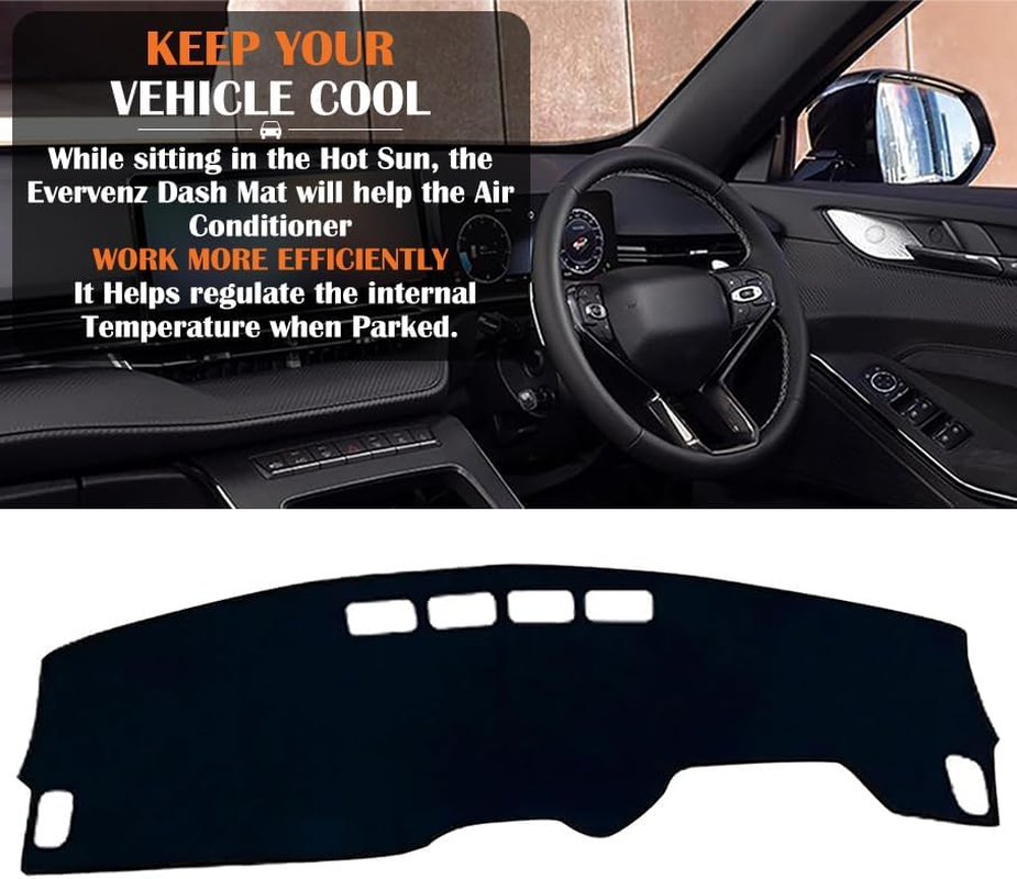 Evervenz Dash Mat for GWM Haval Haval H6 2021 2022 2023 2024 2025 Microfiber Leather（Without HUD） Dash Cover Dashboard Cover Haval01