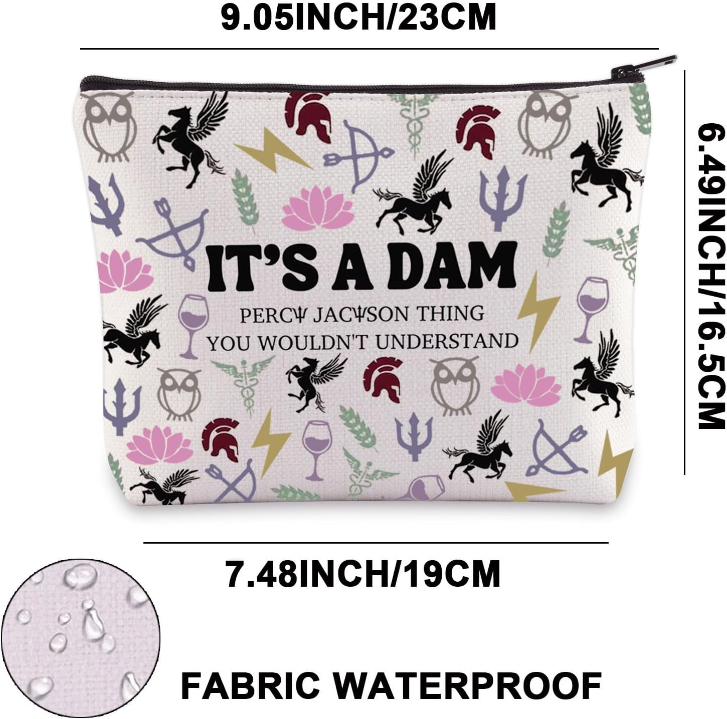 JNIAP Camp Blood Makeup Bag Camp Jupiter Gift 13 Cabins Gift I'D Rather Be in Camp Blood Zipper Pouch, It'S a DAM - Dam Tote image number 6