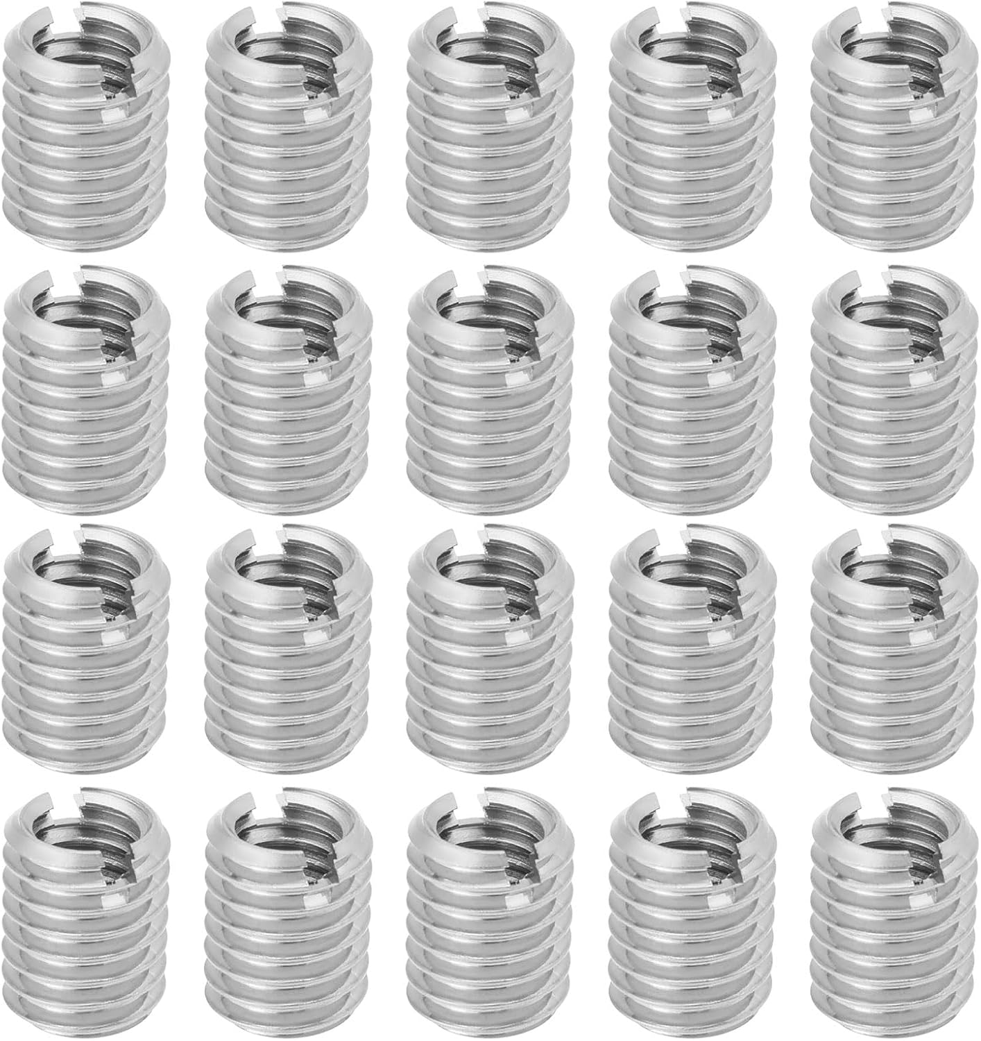 YINETTECH 20Pcs M8 to M6 Threaded Repair Insert Nut, Male Thread M8 X 1.25 and Female Thread M6 X 1.0 Length 10MM Conversion Reducer Nut Stainless Steel Slotting Thread Adapter image number 6
