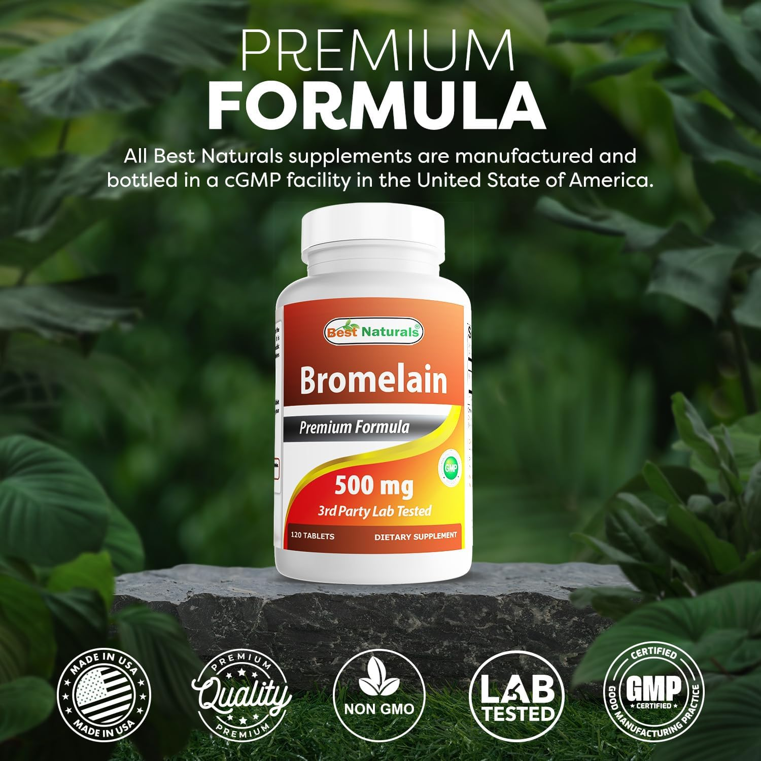 Best Naturals Bromelain 500Mg 120 Tablets (120 Count (Pack of 2)) image number 4