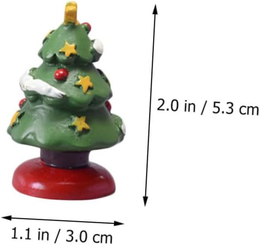 4Pcs Miniature Tree Christmas Decorations Resin Tree Models Festival Decoration for Home Ornaments image number 1