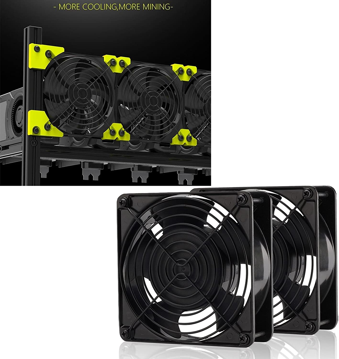 EZDIY-FAB 12Cm 120Mm 161CFM 4000RPM CPU Cooling Fan FFC1212DE 12V DC 4-Pin Molex PC Computer High CFM Cooling Case Fan with Metal Finger Guard Grill-2 Packs