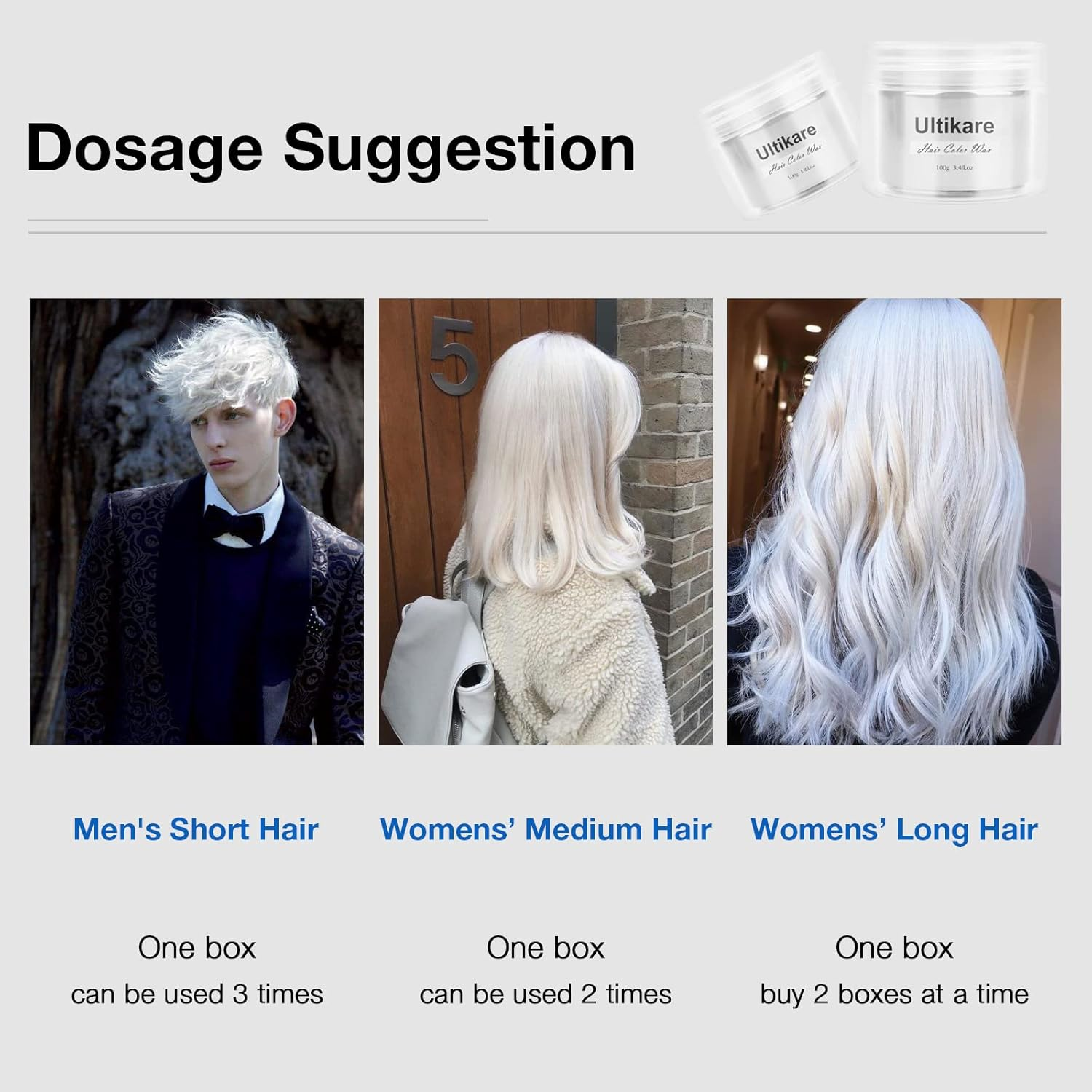 Temporary Hair Colour Cream, Ultical Hair Colour Wax Temporary Hair Wax Colour Instant DIY Cosplay for Carnival Christmas Halloween Parties for Men and Women (White) - Orange image number 2