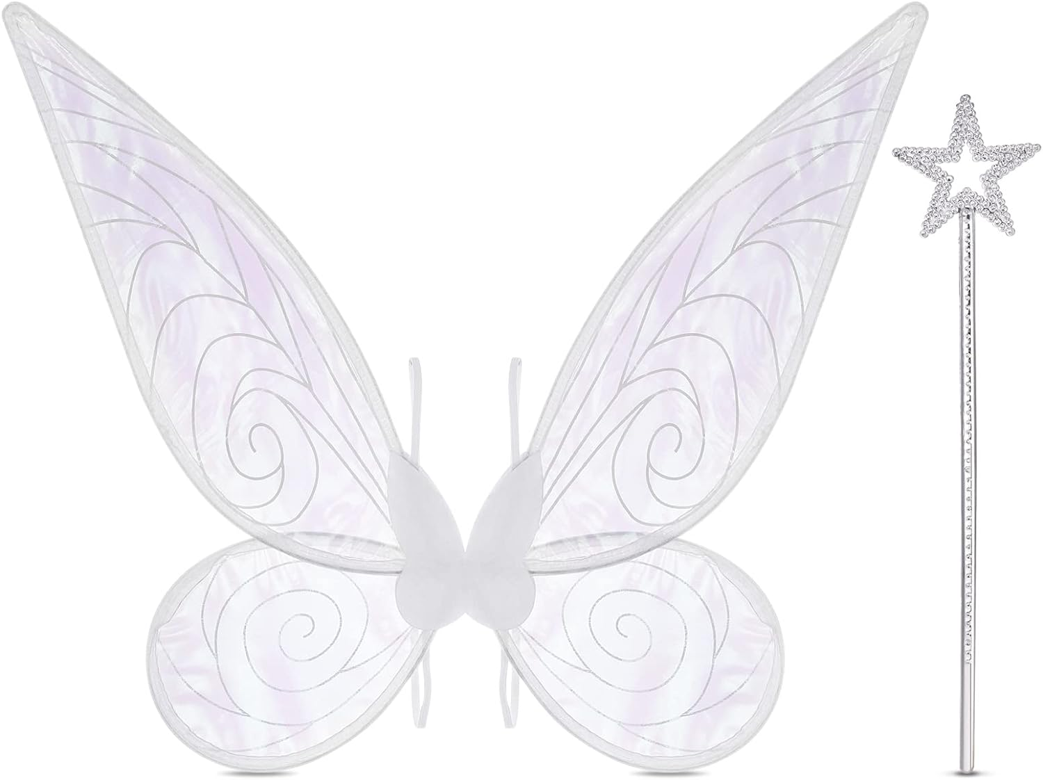 Fairy Wings with Elastic Shoulder Straps - Butterfly Wings Costume for Kids, Girls Halloween Sparkle Angel Wings Dress up Party Favor image number 6