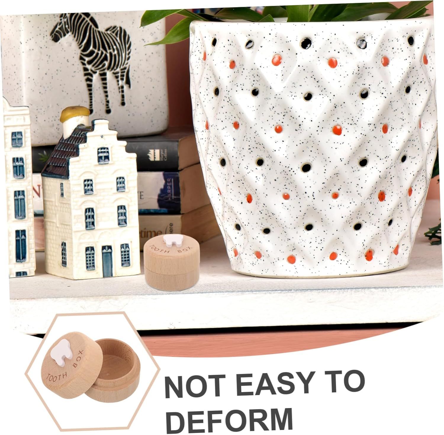 GLEAVI Wooden Baby Tooth Collection Box First Tooth Holder Fetal Hair Storage Portable Boys and Girls for Boys and Girls Keepsake Organizer image number 2