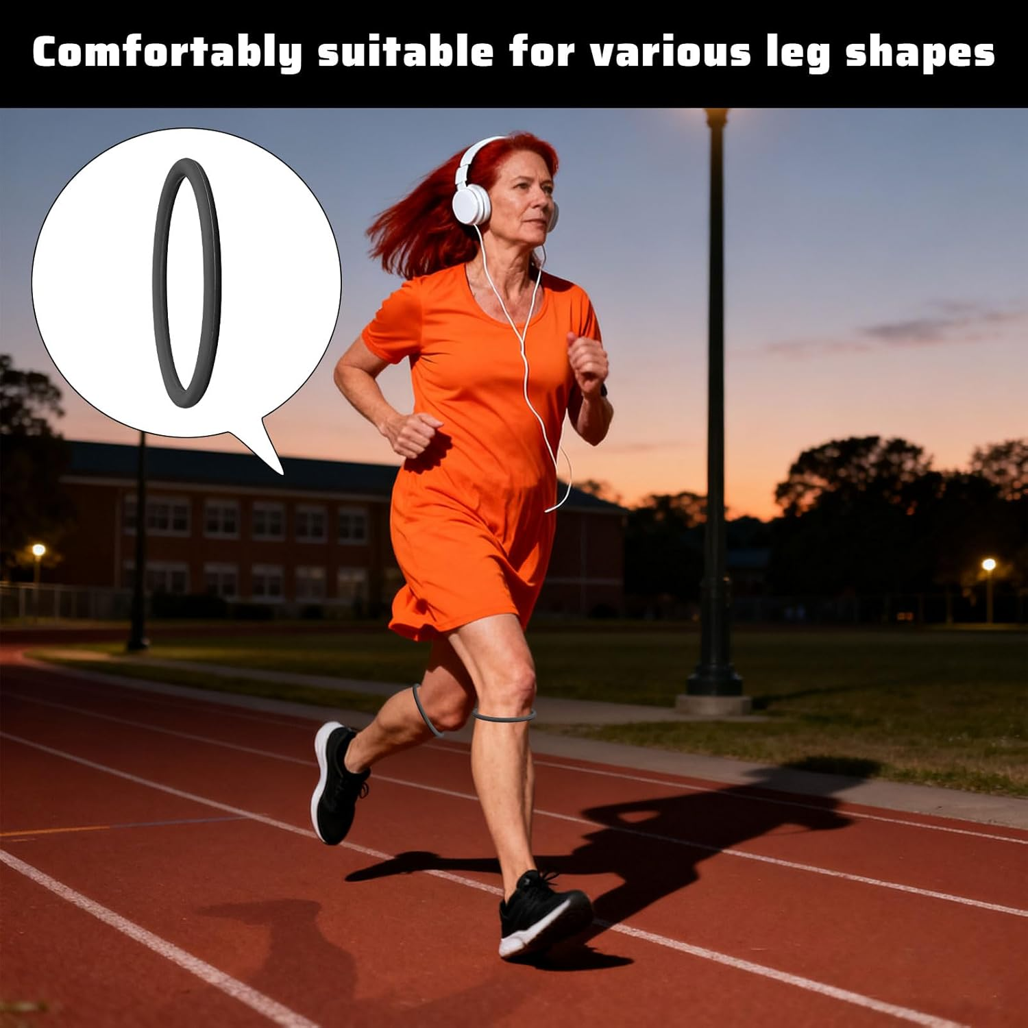 Knee Support,4 Pack Patella Knee Strap,Knee Brace,Knee Braces,Patella Fine Bands for Knee Pain Relief,Non-Slip Elastic Fixed Knee Stabilizer Rings for Soccer Basketball Running (Black & White) image number 5