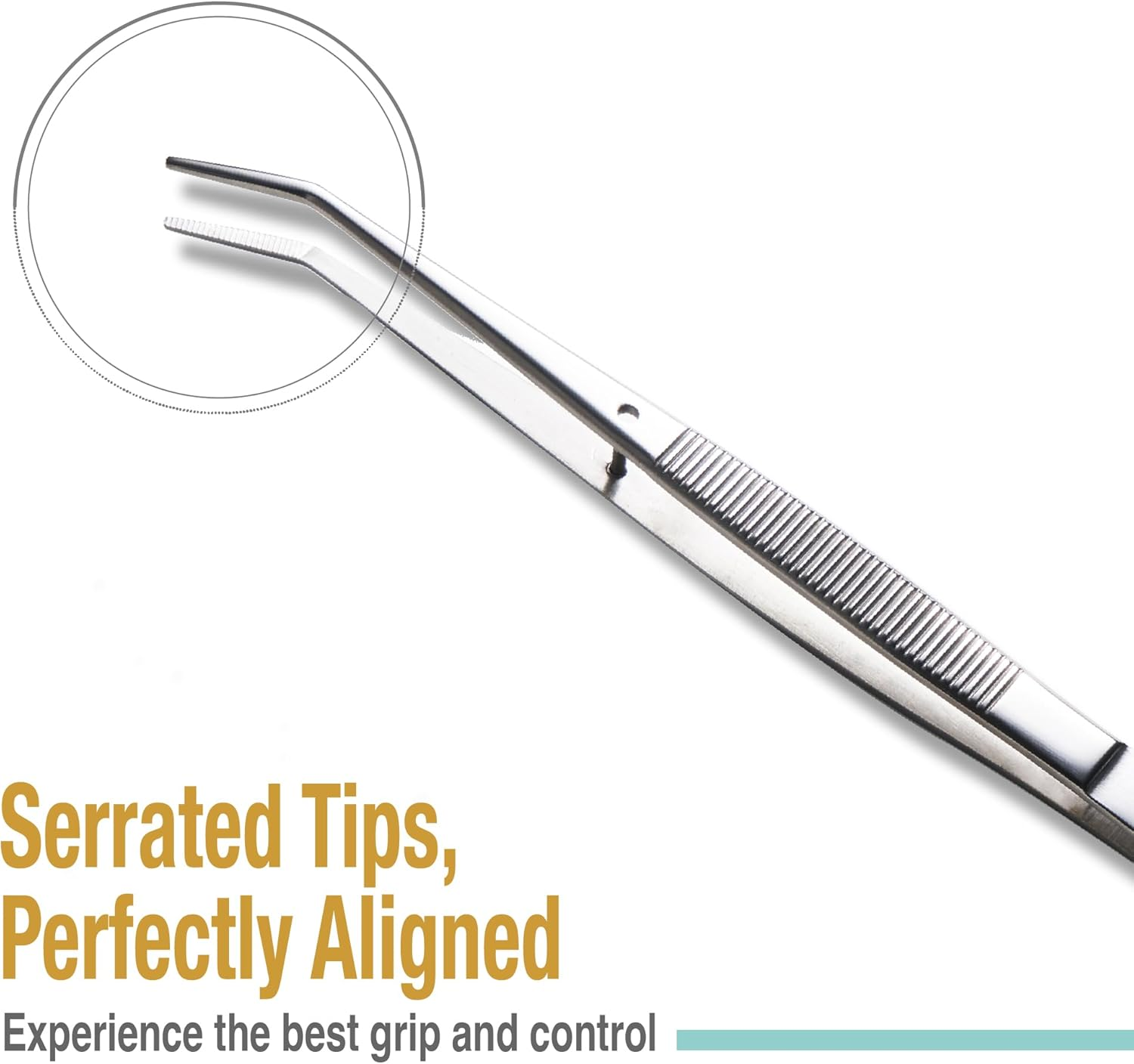 Beaditive 6-Inch Sewing Machine Tweezers Set (3-Pc) Serrated Bent Tips | Professional Grade, High Precision | Stainless Steel image number 1