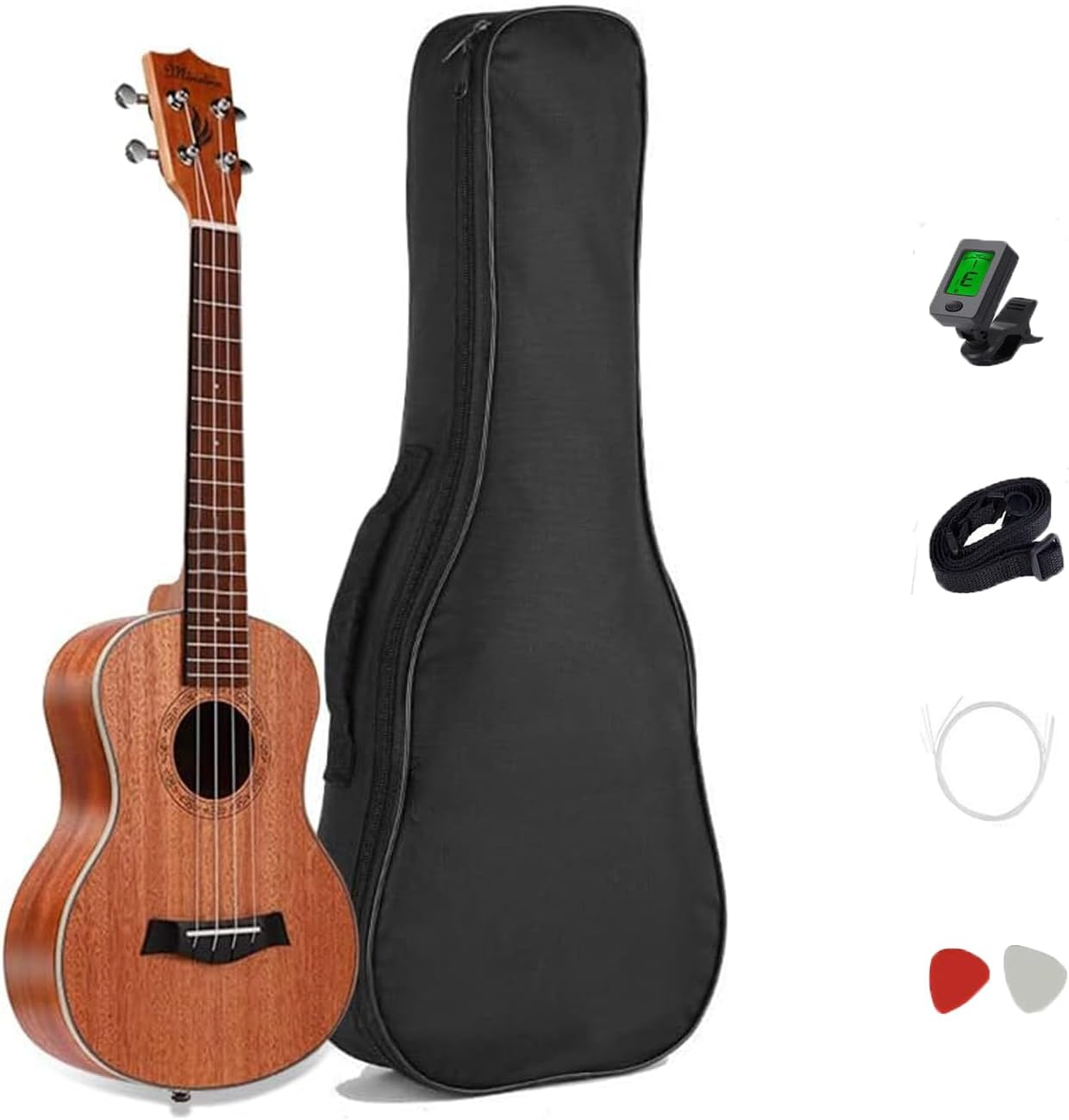 Concert Ukulele, Ukulele Concert Set Size 23 Inch with Bag Tuner Pickup Ruler Wrench Bridge image number 1