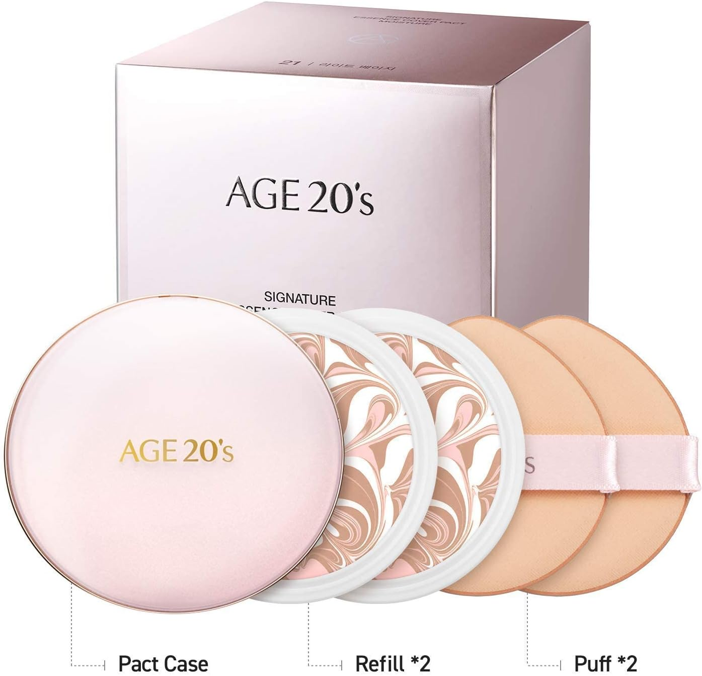 Age 20'S Signature Essence Cover Pact Moisture 23 Medium Beige image number 2