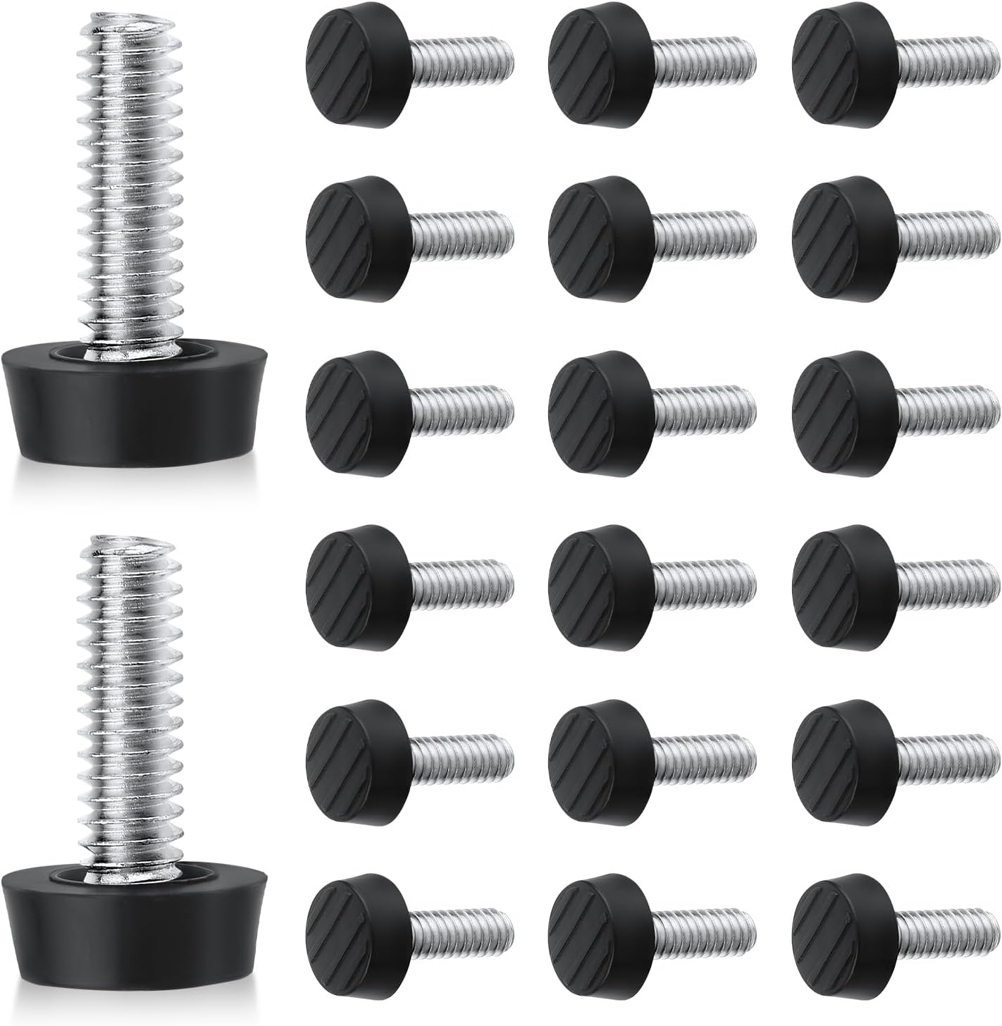 20Pcs 1/4" Thread Furniture Leg Leveler, Adjustable Table Leveling Feet Screw-In Anti-Slip Chair Leg Extender for Cabinet Desk Dresser Stool Noise Reduction image number 2
