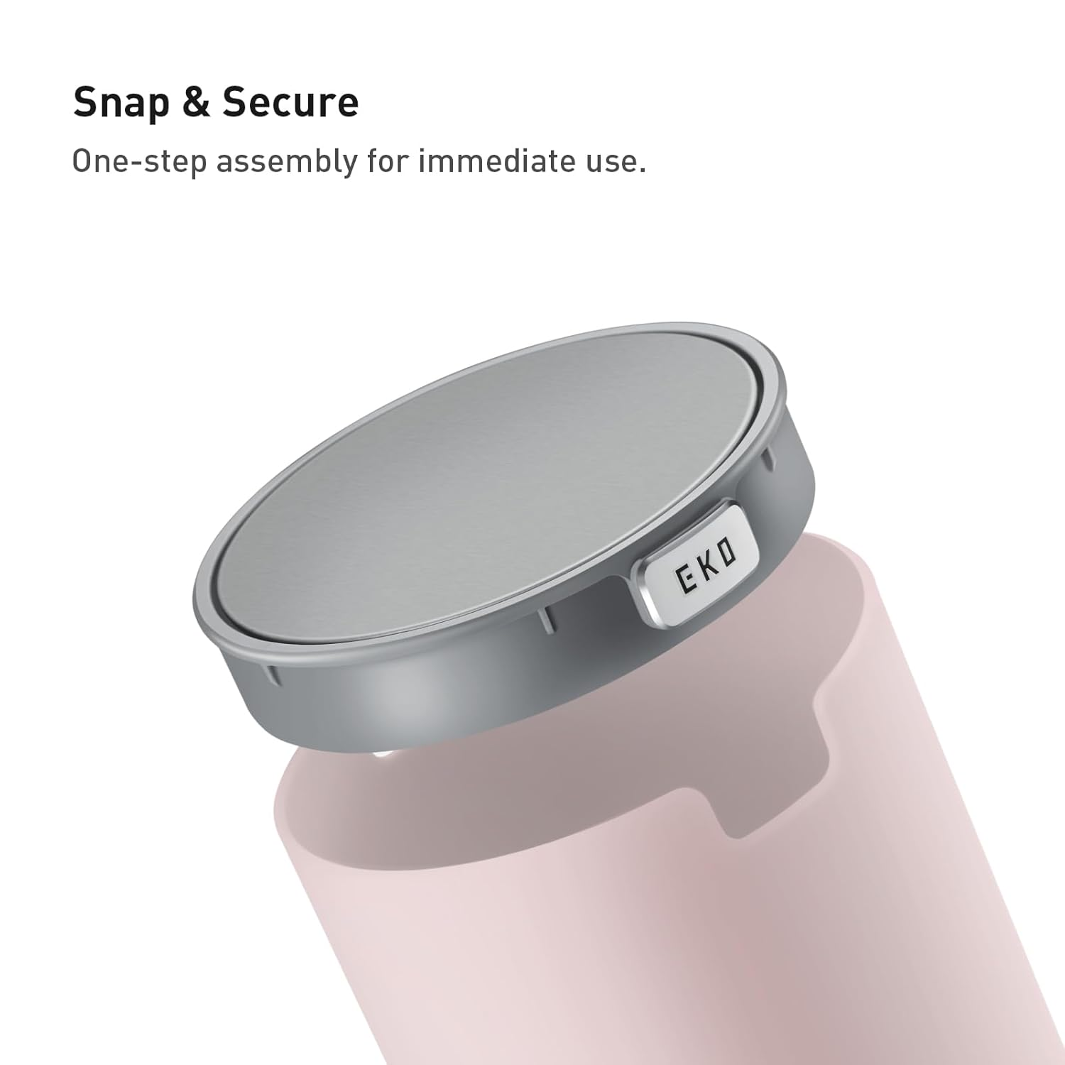 EKO 1.5L Mini Desk Bin with Swing-Top Lid,Small round Tabletop Rubbish Bin and Storage Pot for Stationery, Makeup and Small Waste, Desktop Bin for Office, Home or Car (Pink) image number 4