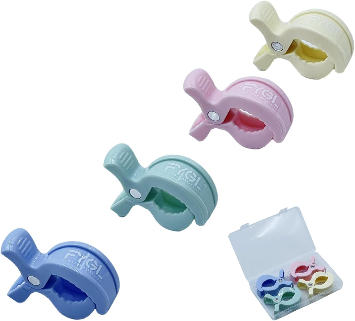Universal Stroller Clips | 4PCS Multiuse Fasteners for Pram Toys, Sun Shades, and Blankets - Mix Colors image number 4