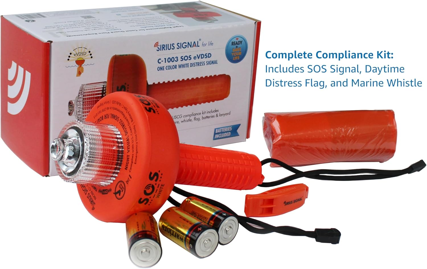 Sirius Signal SOS LED Distress Signal with Daytime Distress Flag and Whistle &ndash; MAST Approved image number 5