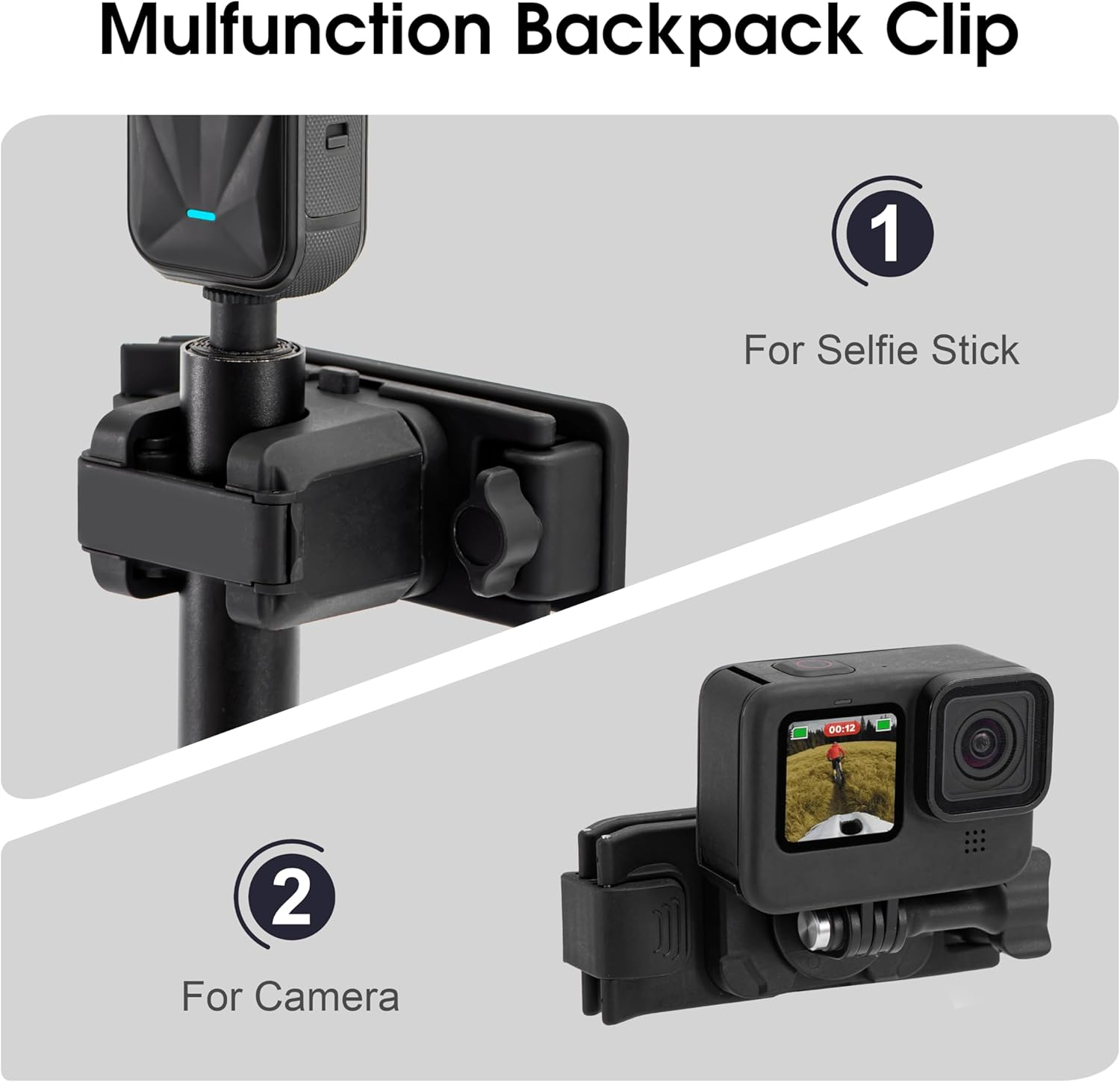 STARTRC VCR Selfie Stick Holster Backpack Strap Clip Mount for Insta 360 X5 X4 Go Ultra ACE Pro 2 Ajustable Quick Release for Pro Hero 13 12 Max 2 for DJI Osmo Nano Action 5 Camera Accessories image number 3
