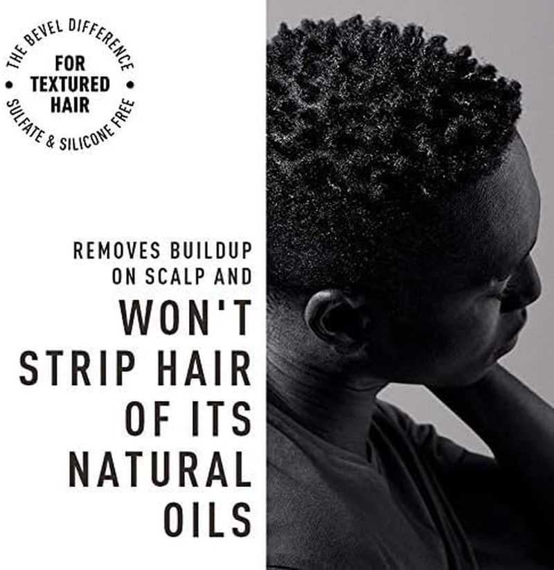 Shampoo for Men by Bevel - Sulphate-Free Mens Shampoo for Textured Hair with Coconut Oil and Shea Butter, Detangles Coarse, Curly Hair, 355Ml