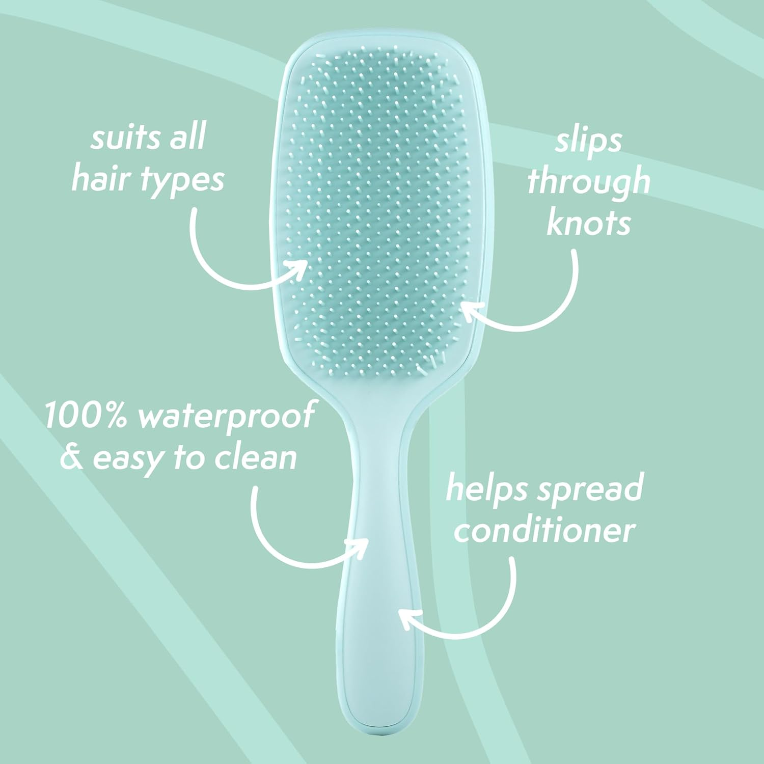 Nature Spell No Knots Detangling Hair Brush | Detangles All Hair Types | for Wet & Dry Hair | Eliminates Knots & Reduces Breakage | (Glossy Turquoise) - Glossy Turquoise image number 4