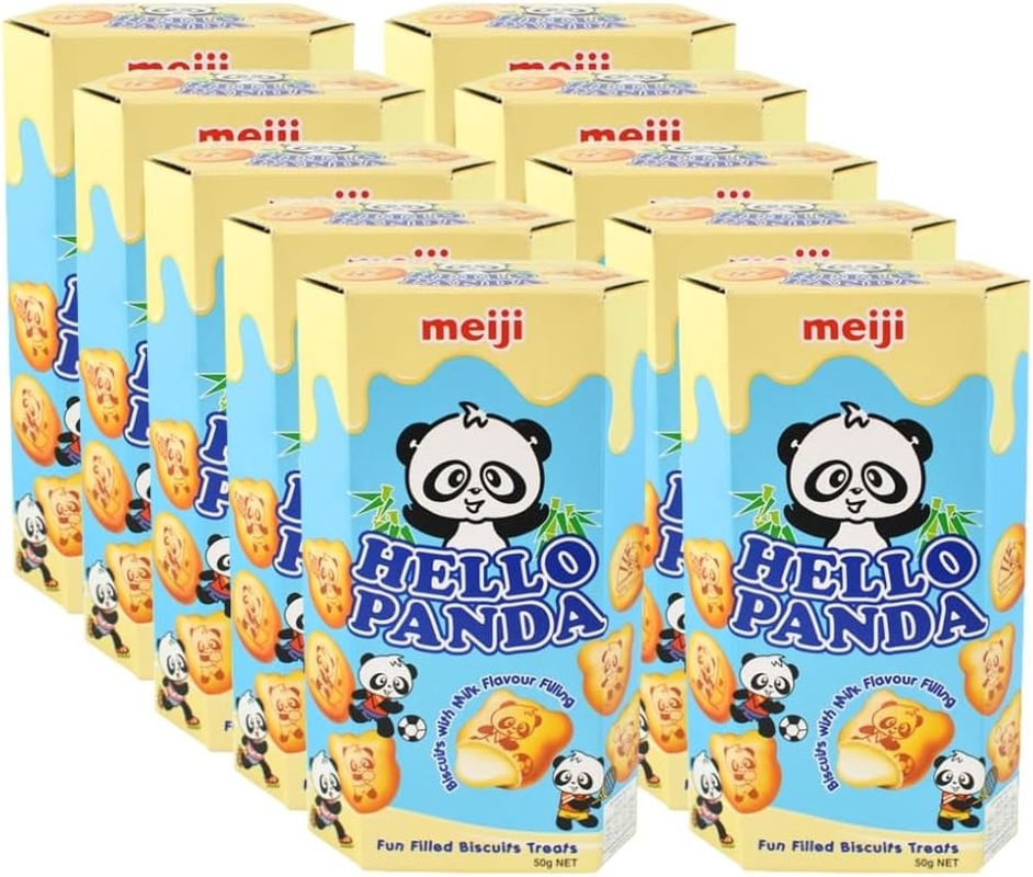 Meiji Hello Panda Milk Biscuits 42G 10 Pack image number 1