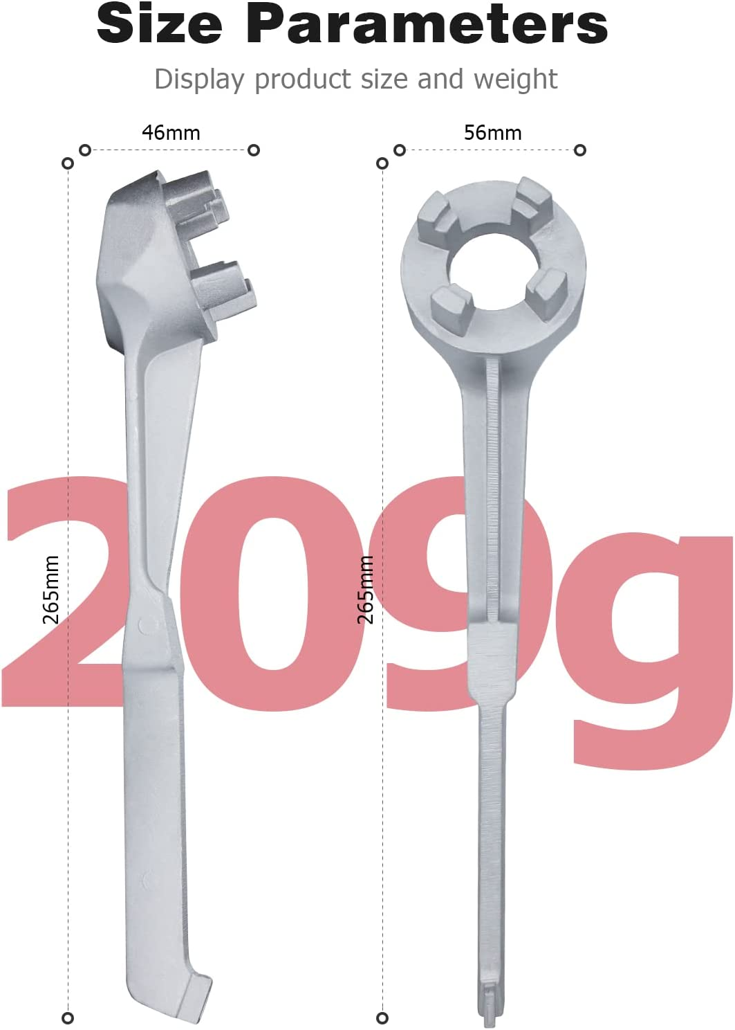 Mellbree Aluminum Bung Wrench - Gallon Drum Opener Tool for 10, 15, 20, 30, 50, 55 Gallon Barrels - Fits 2 Inch and 3/4 Inch Bung Caps image number 6