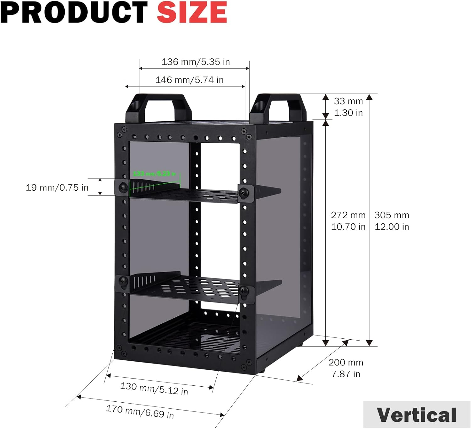 Geeekpi Deskpi Rackmate TT Mini Server Cabinet for Mini PC, Network, Servers, Audio, and Video Equipment image number 4