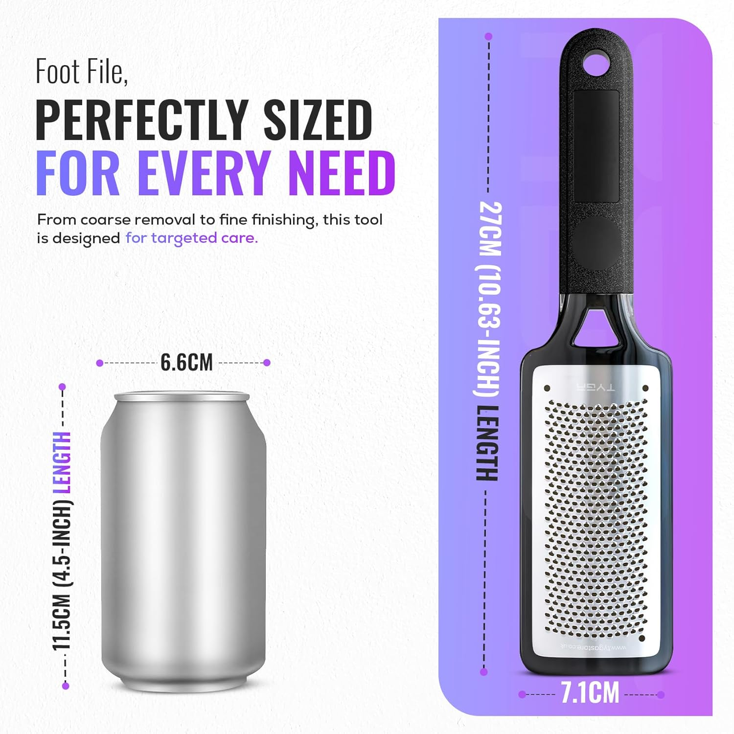 TYGA Foot Rasp Foot File and Callus Remover - Pedicure Tool for Removing Dead Skin, Feet Hard Skin Remover, Foot Scraper, Can Be Used on Both Wet and Dry Feet image number 4
