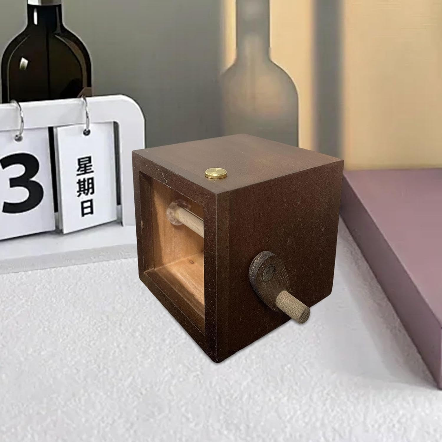 Photo Album Flipbook Hand Crank Photo Animation Machine Image for Wedding, Brown