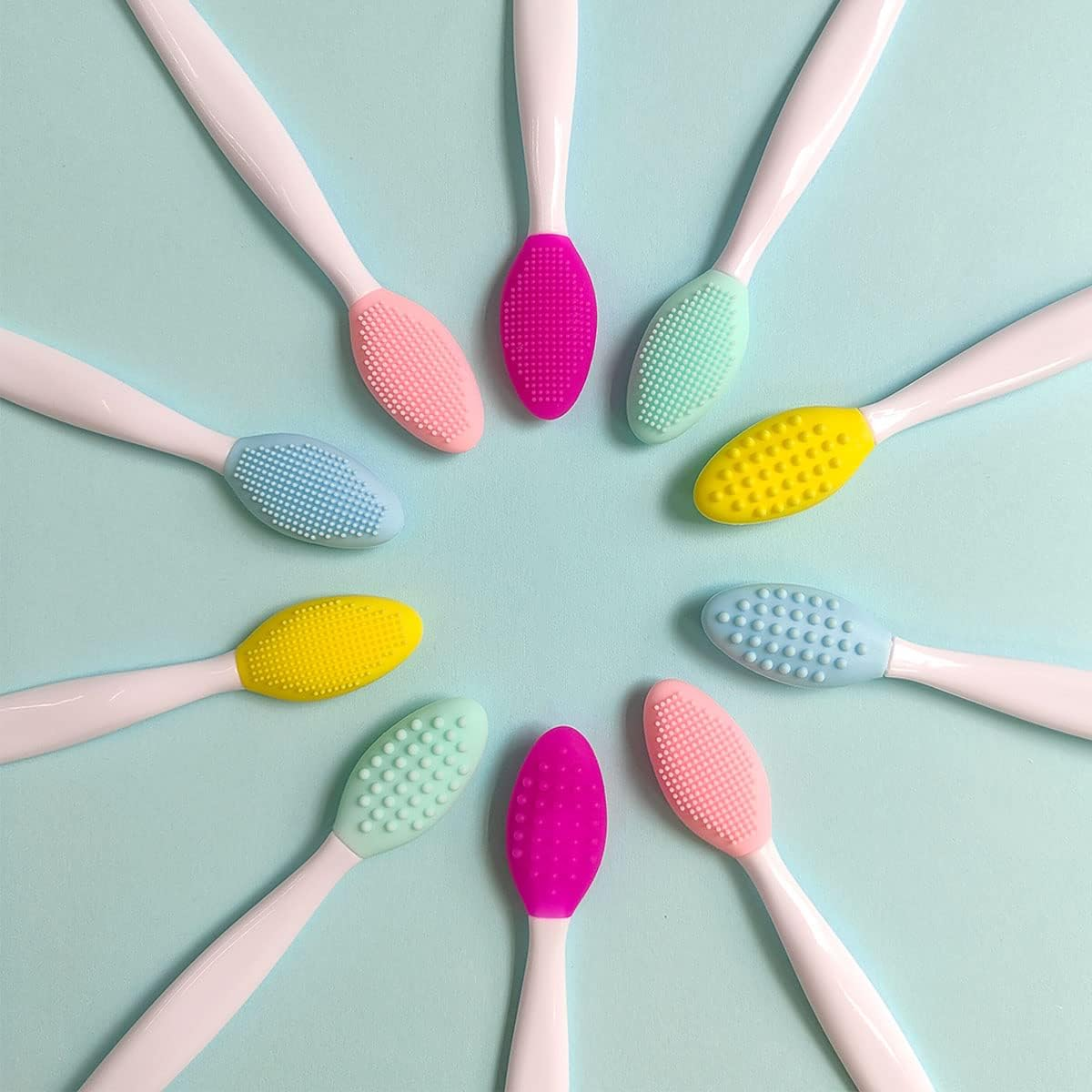 10 PCS Silicone Exfoliating Lip Brush, Lip Exfoliating Brush, Lip Exfoliator Brush, Lip Scrub Brush,Double-Sided Silicone Exfoliating Lip,Lip Scrubber Tool for ​Smoother and Fuller Lip Appearance image number 3