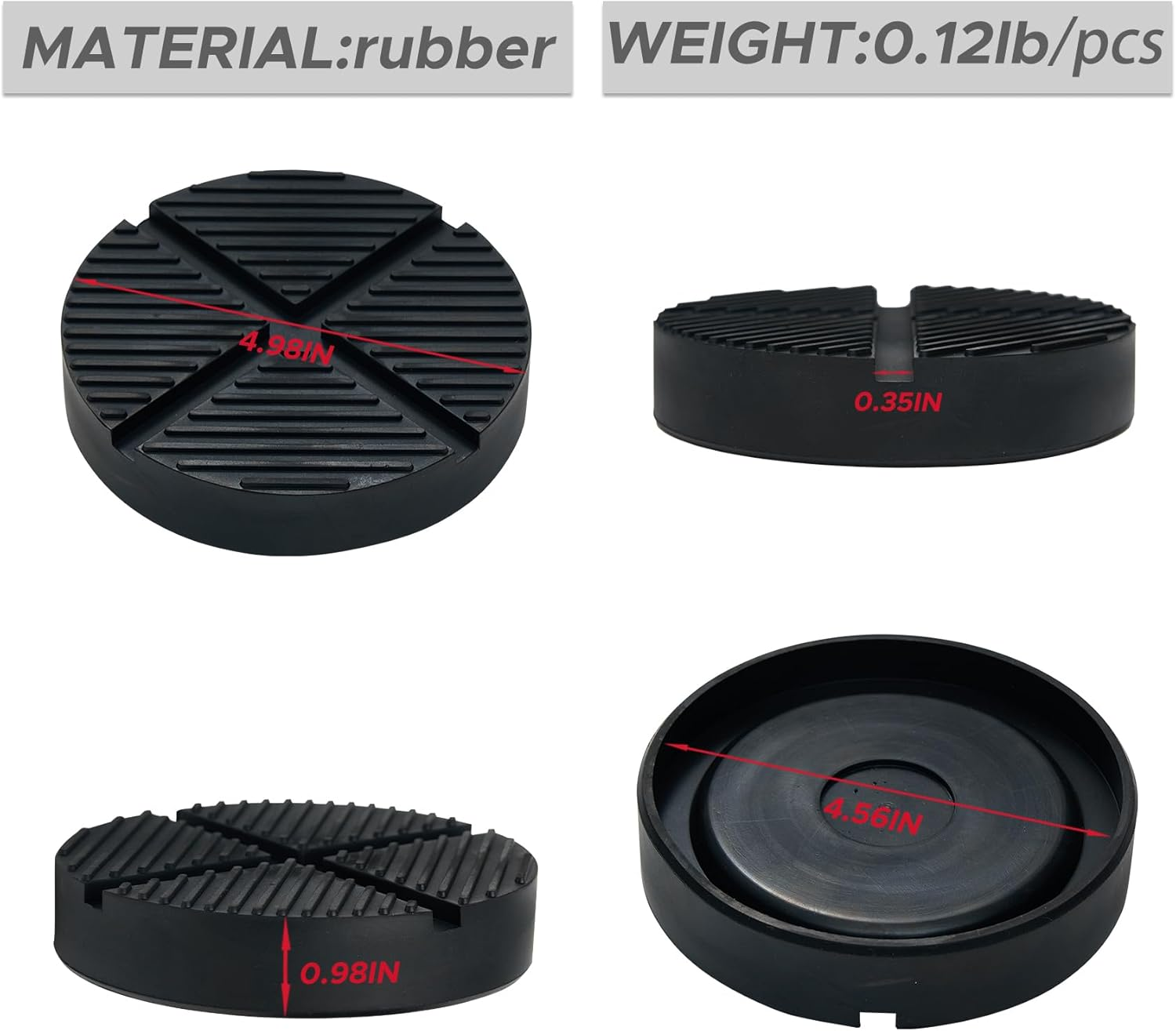 MANQO Universal Floor Jack Rubber Pad, Universal Jack Pad Adapter, Pinch Weld Side Frame Rail Protector, 1 Pack