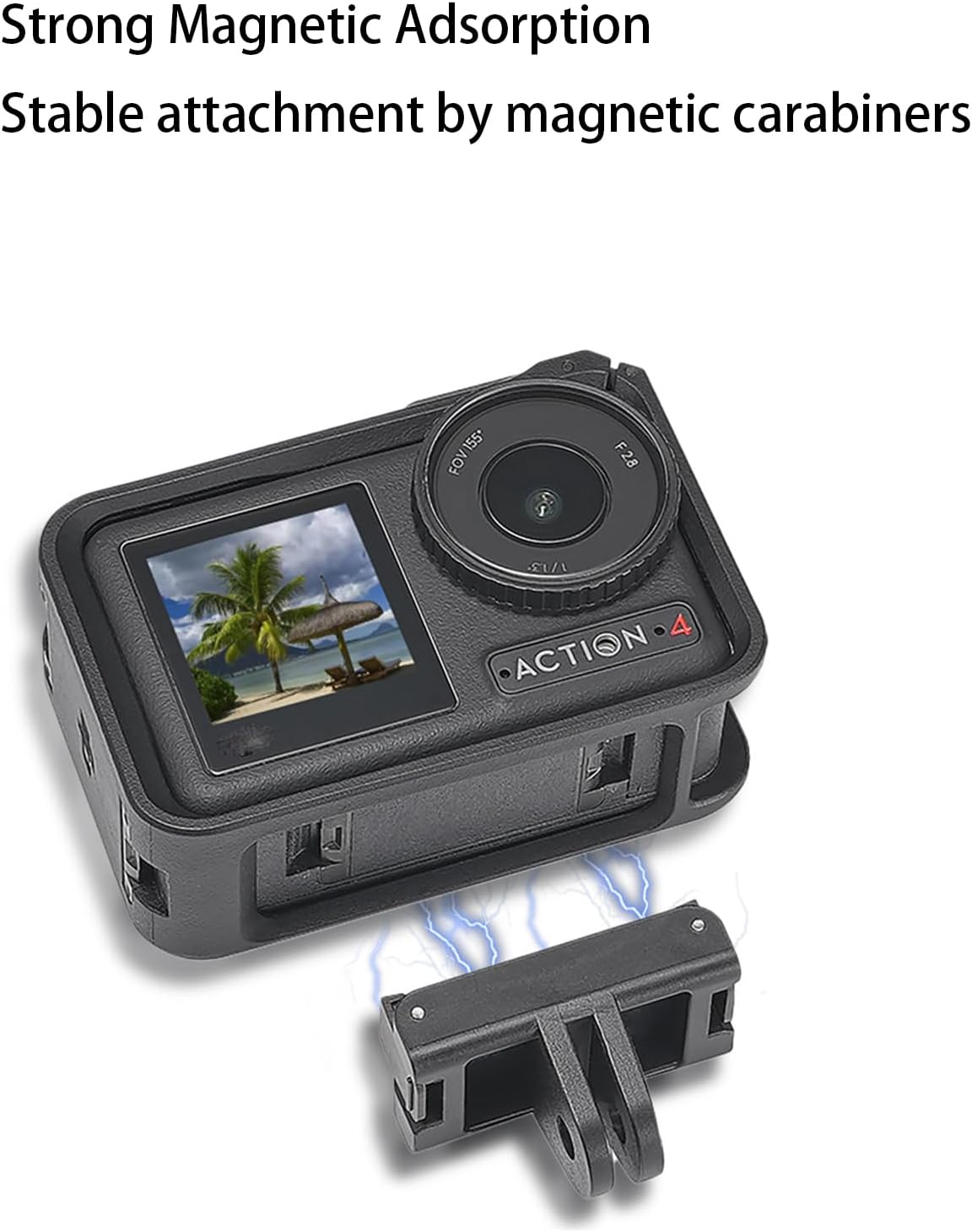 CERFFOOL Magnetic Quick Release Adapter Connector for DJI Osmo Action 5 Pro 4 3 2 Adapter Mount for Tripod Vlogging Bicycle Helmet Mounting Action Camera Accessories image number 6