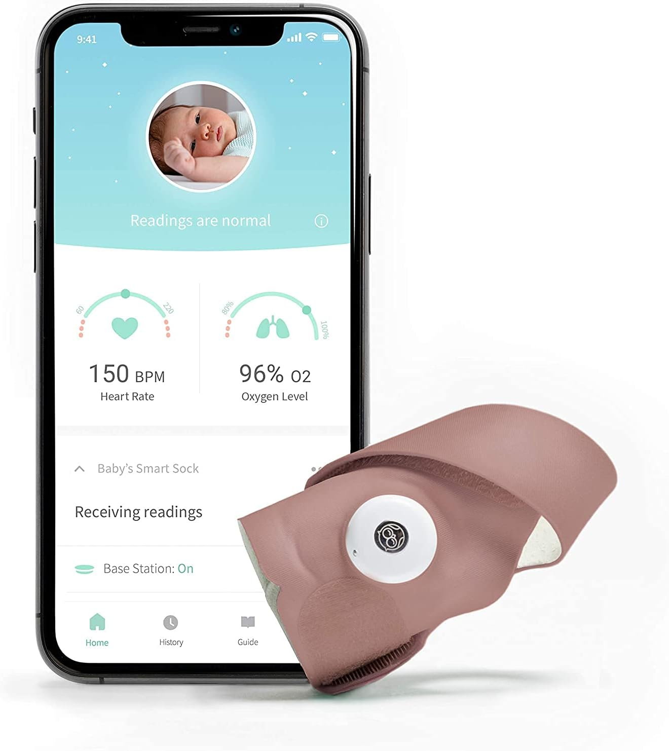 Owlet - Smart Sock 3 Baby Safety Monitor - Monitors Heart Rate and Oxygen for Baby and Child Safety, Ios and Android Compatible