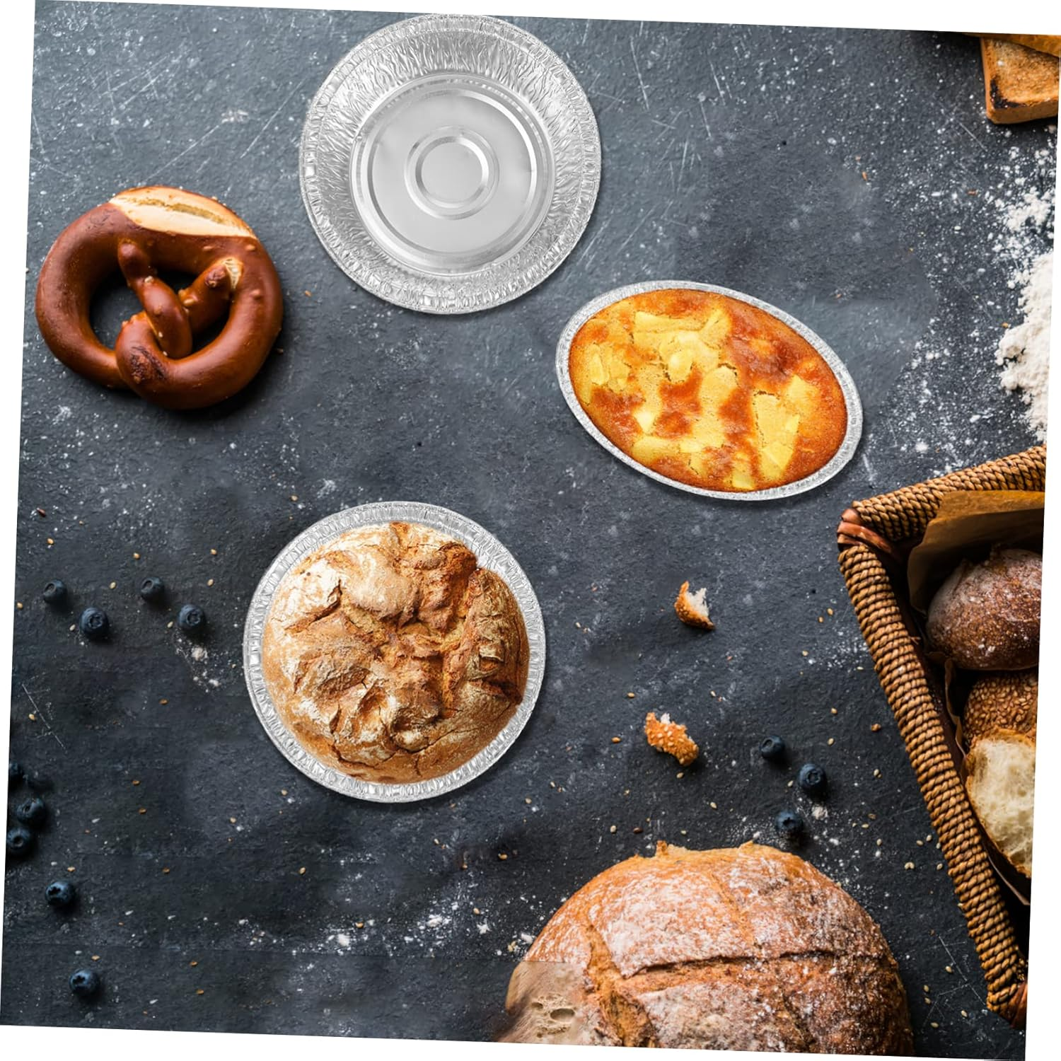 40Pcs Aluminum Foil Pie Pans - round and Oval Disposable Baking Dishes for Pies Tarts and Desserts - Ideal for Parties and Freezing image number 6