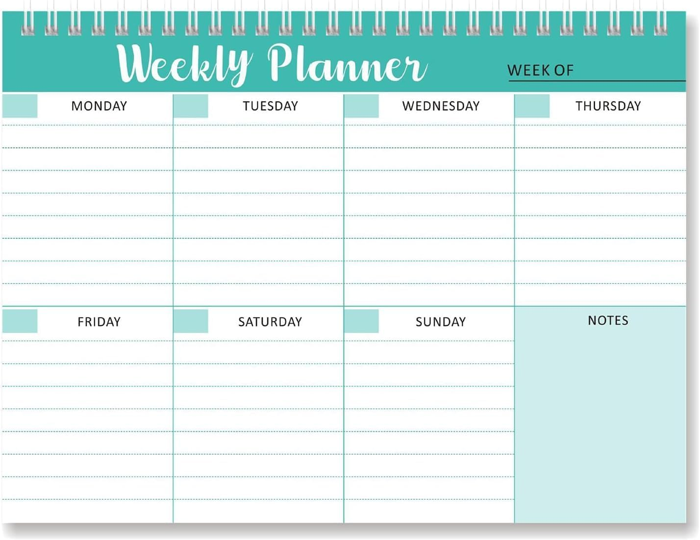 PQCLXUYA Weekly Planner Pad,Spiral Bound Weekly Goals Schedule,To-Do List Notebook,52 Weeks Calendars & Organizers for Meal, Appointments, Schedule, with Habit Tracker (Green)