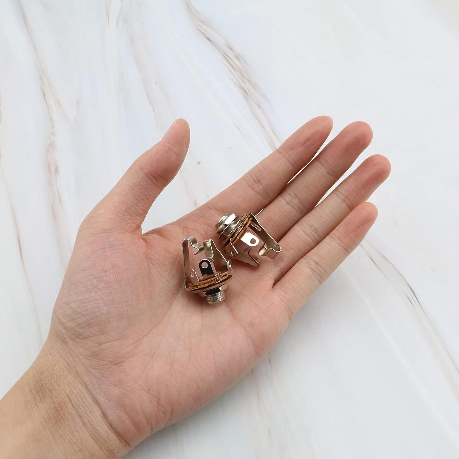 Emsea 10PCS 6.35Mm (1/4 Inch) Stereo TRS Female Jack Socket with Washer and Nut Solder Type for Audio Electric Guitars Speakers Foot Switch Bass Fender image number 1