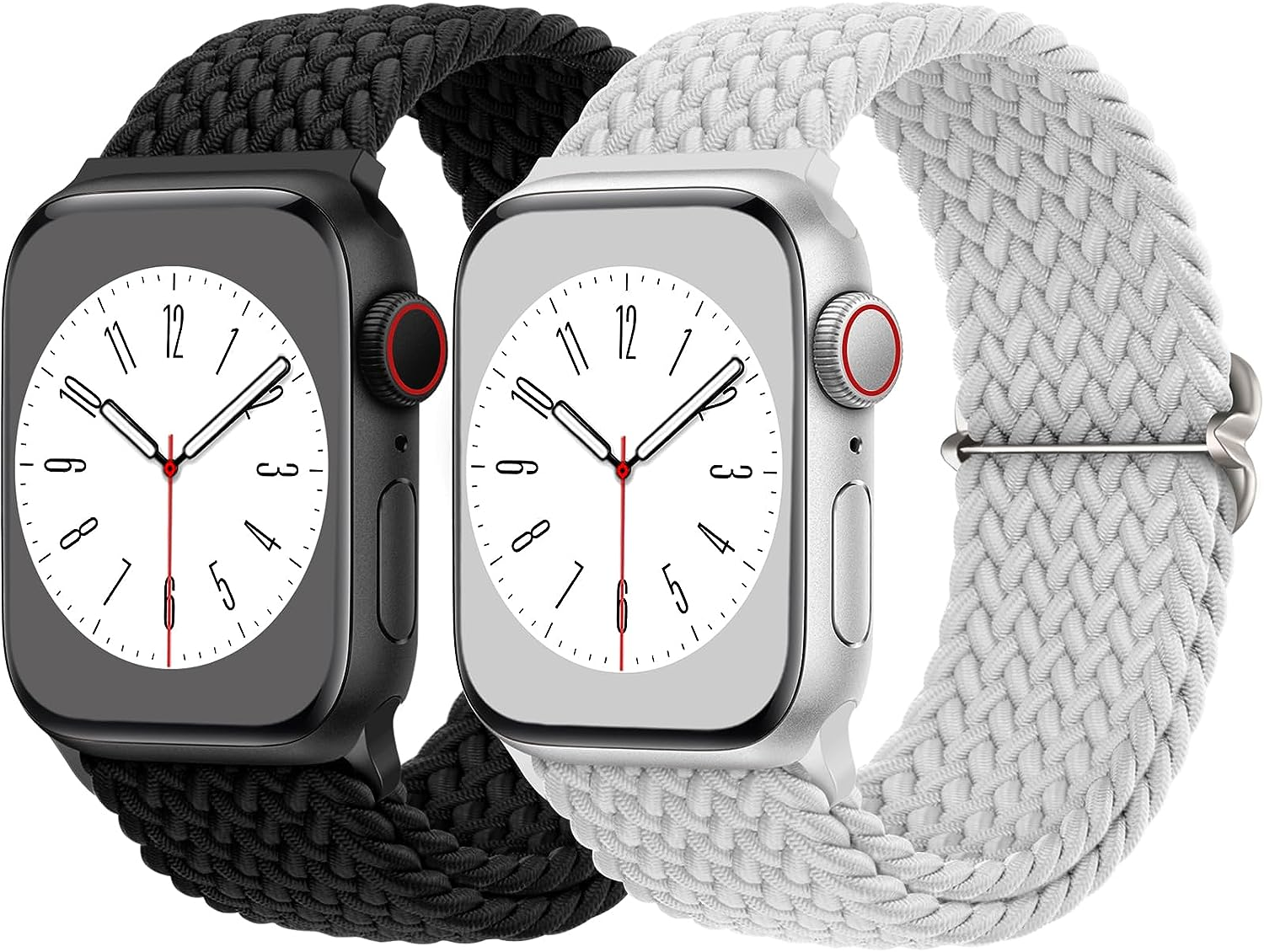 2 Pack Braided Solo Loop for Apple Watch Band 38Mm 40Mm 41Mm 42Mm 44Mm 46Mm 45Mm 49Mm for Women Men, Adjustable Sport Strap Stretchy Bands for Iwatch Series 11 10 9 8 7 6 5 4 SE Ultra 3 2 1