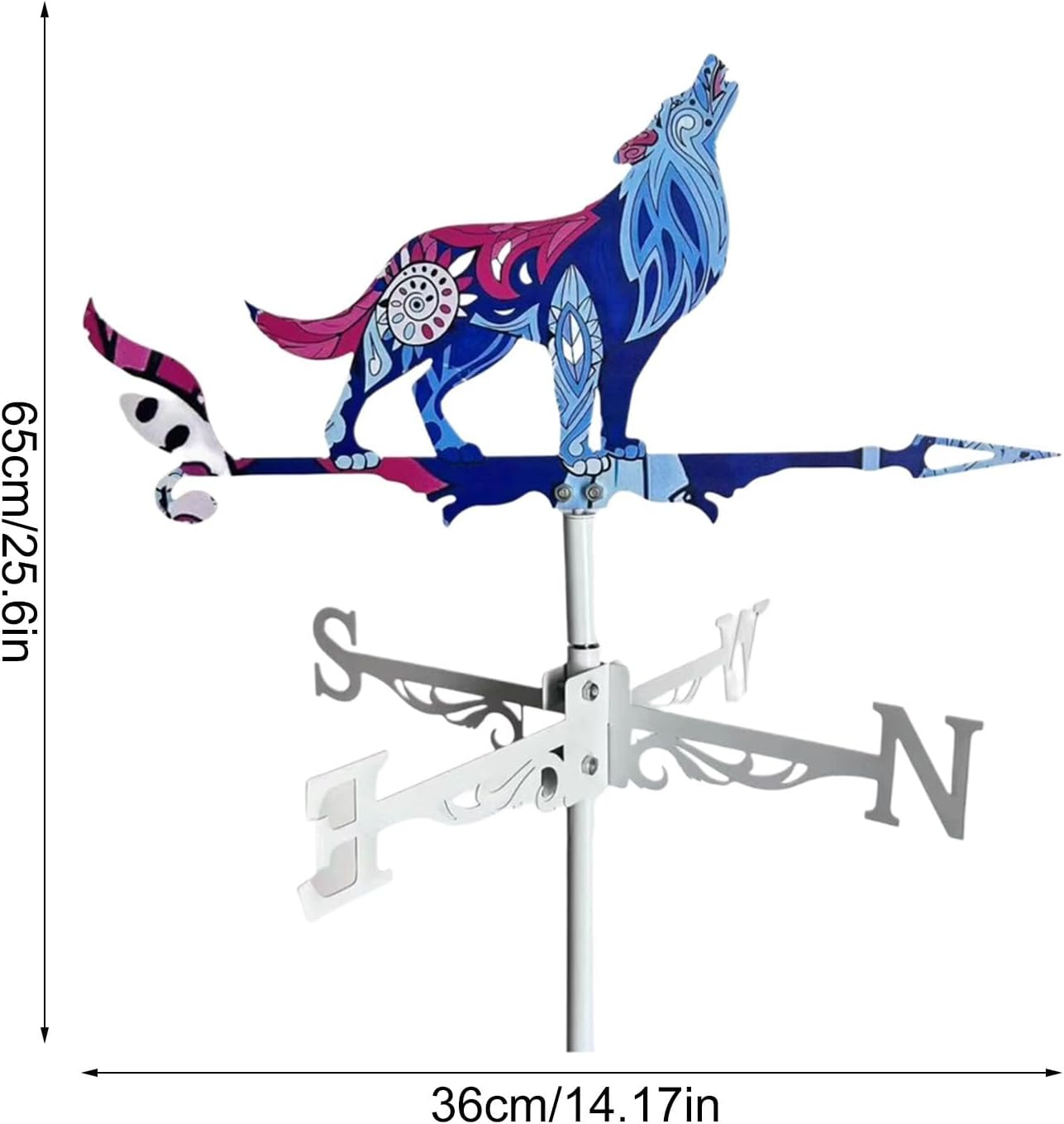 Garden Weather Vane, Farmhouse Roosters Decorations, Metal Rooster Weathervane with Wind Spinner, Perfect Farmhouse Garden Decoration for Backyard and Outdoor Spaces image number 5