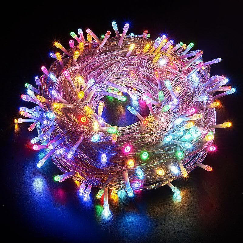 Leona Co Colorful String Lights for Outside, 100M 500LED Outdoor Fairy Lights, Plug-In 8 Modes Copper Wire Twinkle Lights for Patio Tree Garden Christmas Wedding Party Decoration image number 1