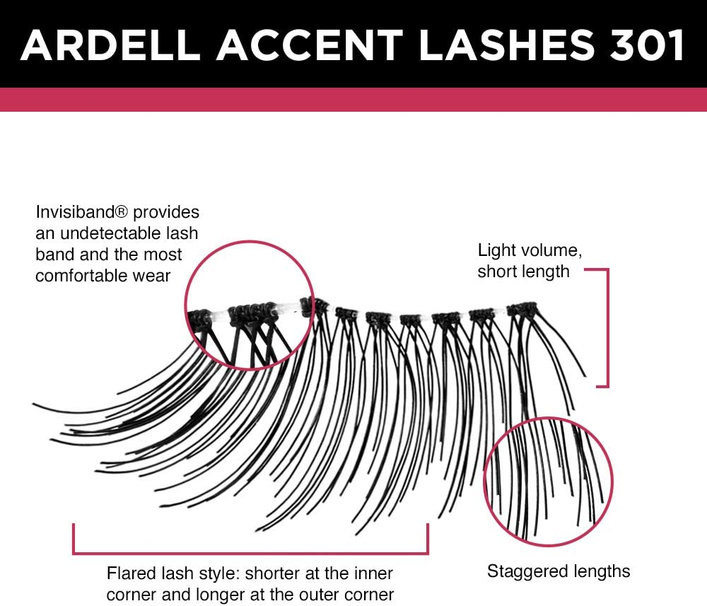 Ardell Accents Eye Lashes, 301 Black image number 6