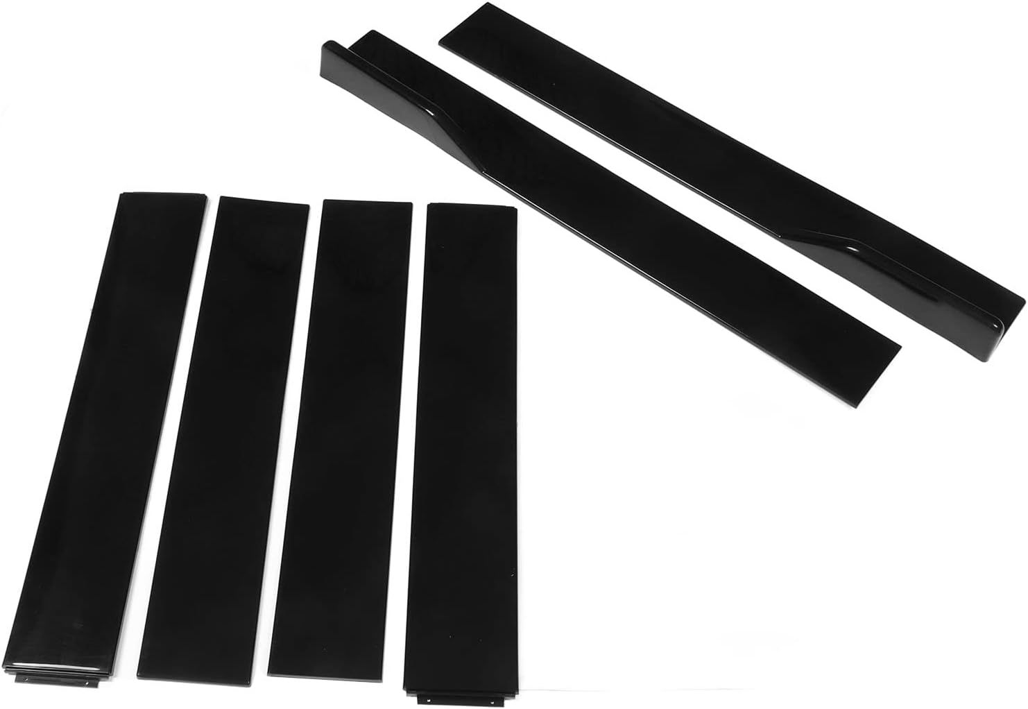Universal 6Pcs Adjustable ABS Side Skirt Bendable High Toughness anti Scratch Glossy Black Car Side Skirt with 25 Screws for Automobiles image number 3