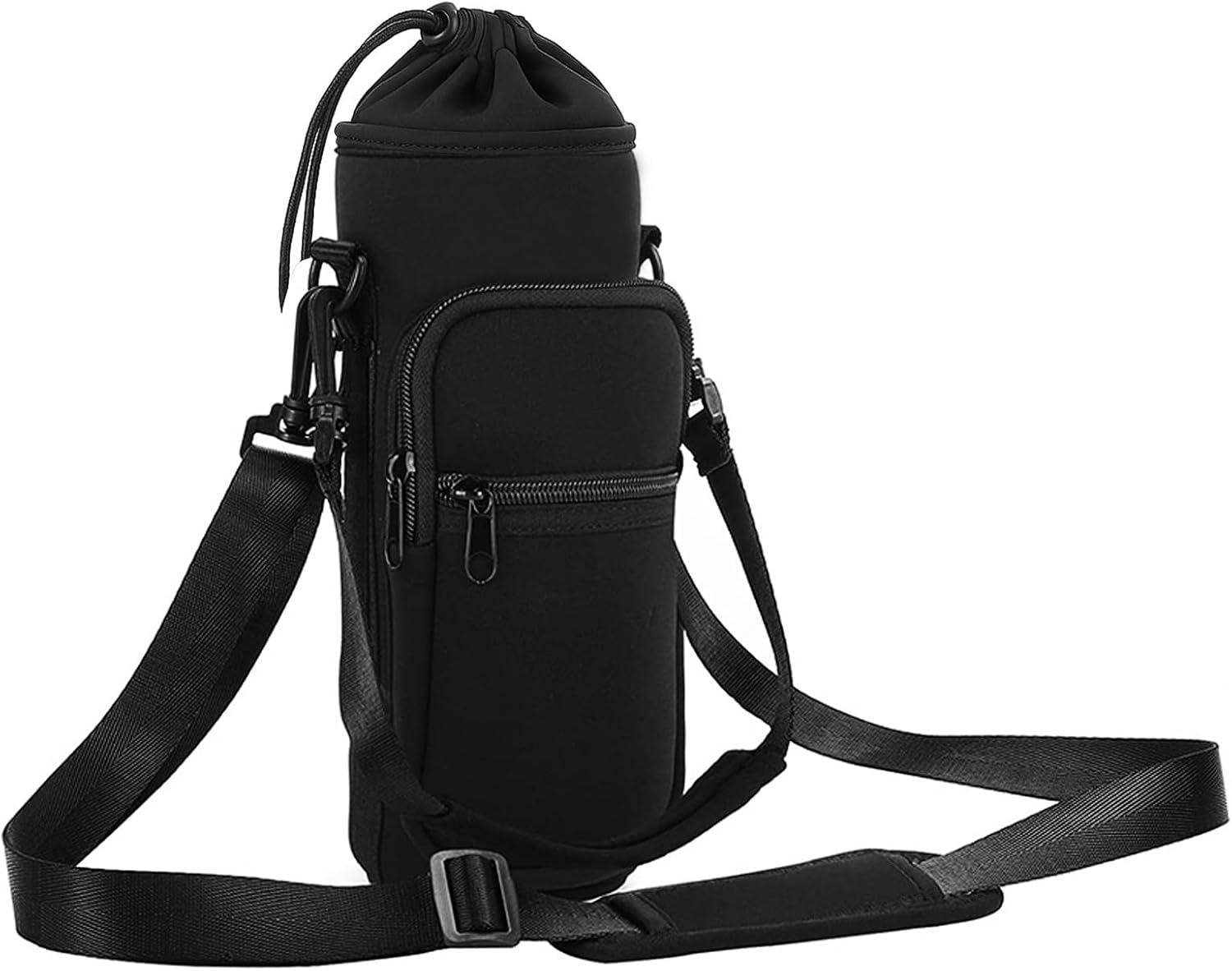 Pacify Water Bottle Carrier Bag 34Oz Water Bottle Shoulder Carrier Crossbody Sling Water Bottle Holder with Strap 2 Phone Pockets for Hiking Travelling Camping image number 1