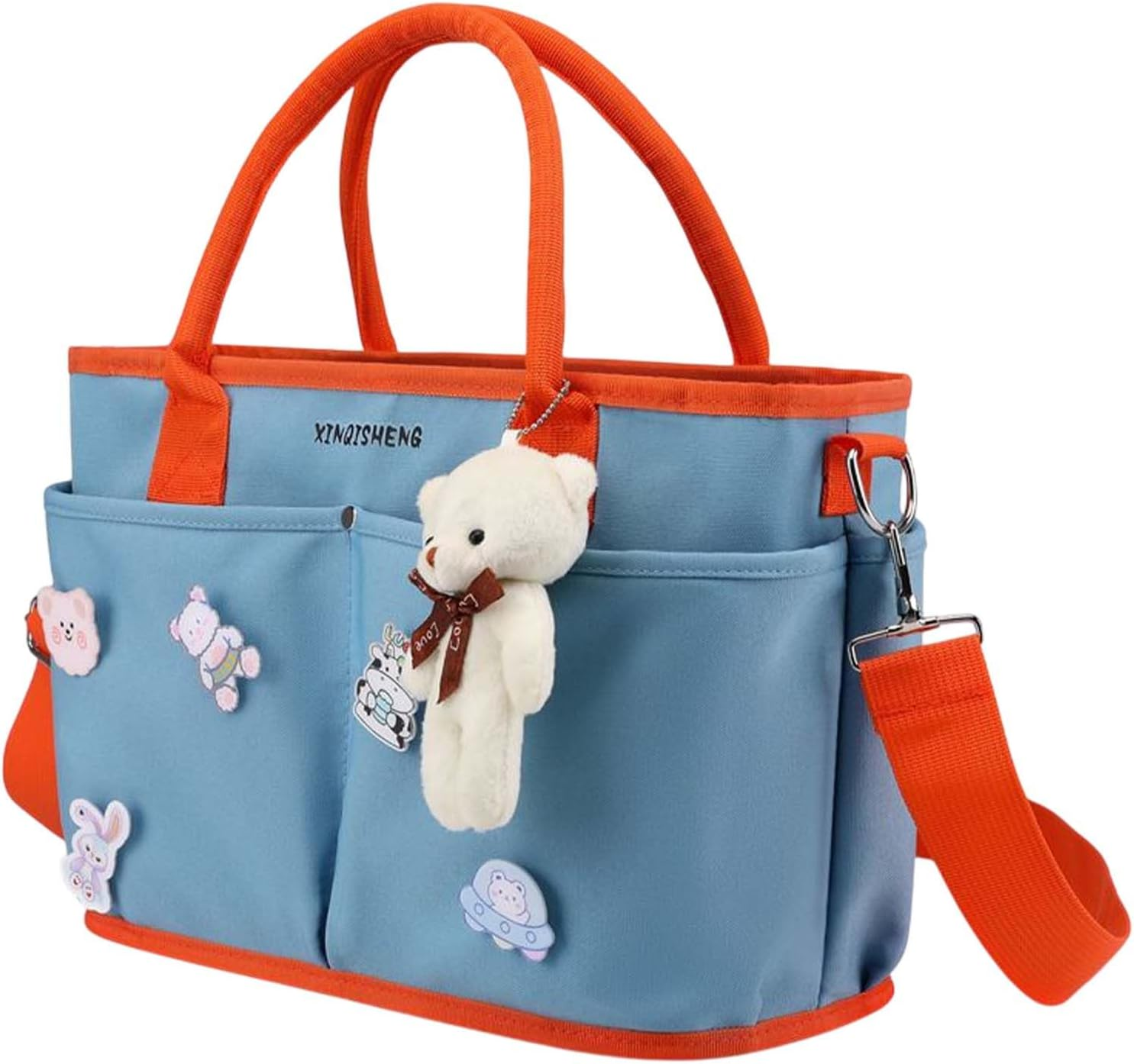 Diaper Tote Bag - Large Capacity Satchel Wallet, Stylish and Functional Baby Storage Solution | Travel Multipurpose Tote Diaper Bag with Large Opening Nursery Storage, Wet/Dry Separation Satchel image number 4