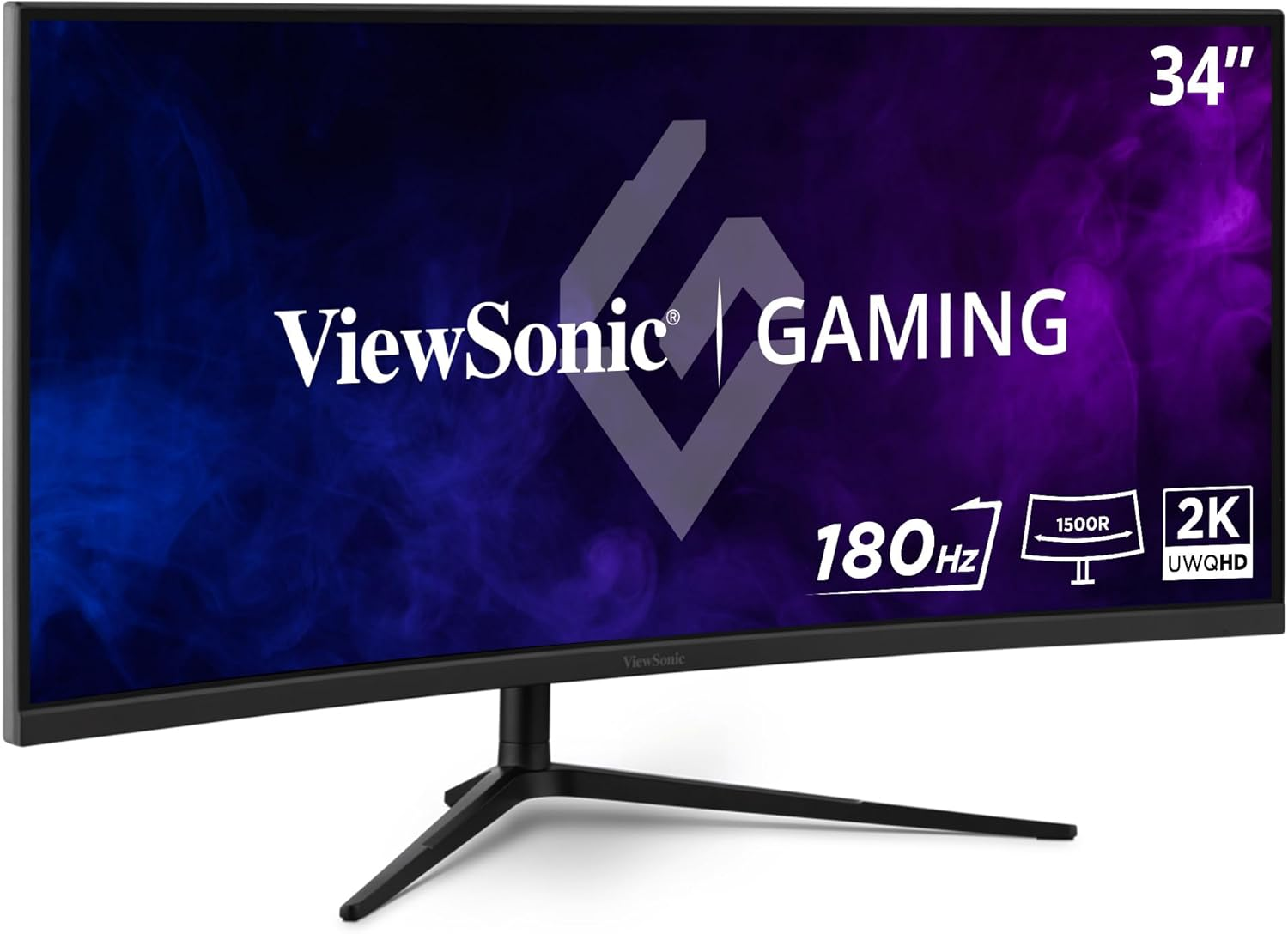 Viewsonic VX3418C-2K 34 Inch UWQHD 1500R Curved Gaming Monitor, 180Hz, 1Ms MPRT, AMD Freesync Premium, HDMI, Displayport, Speakers image number 3