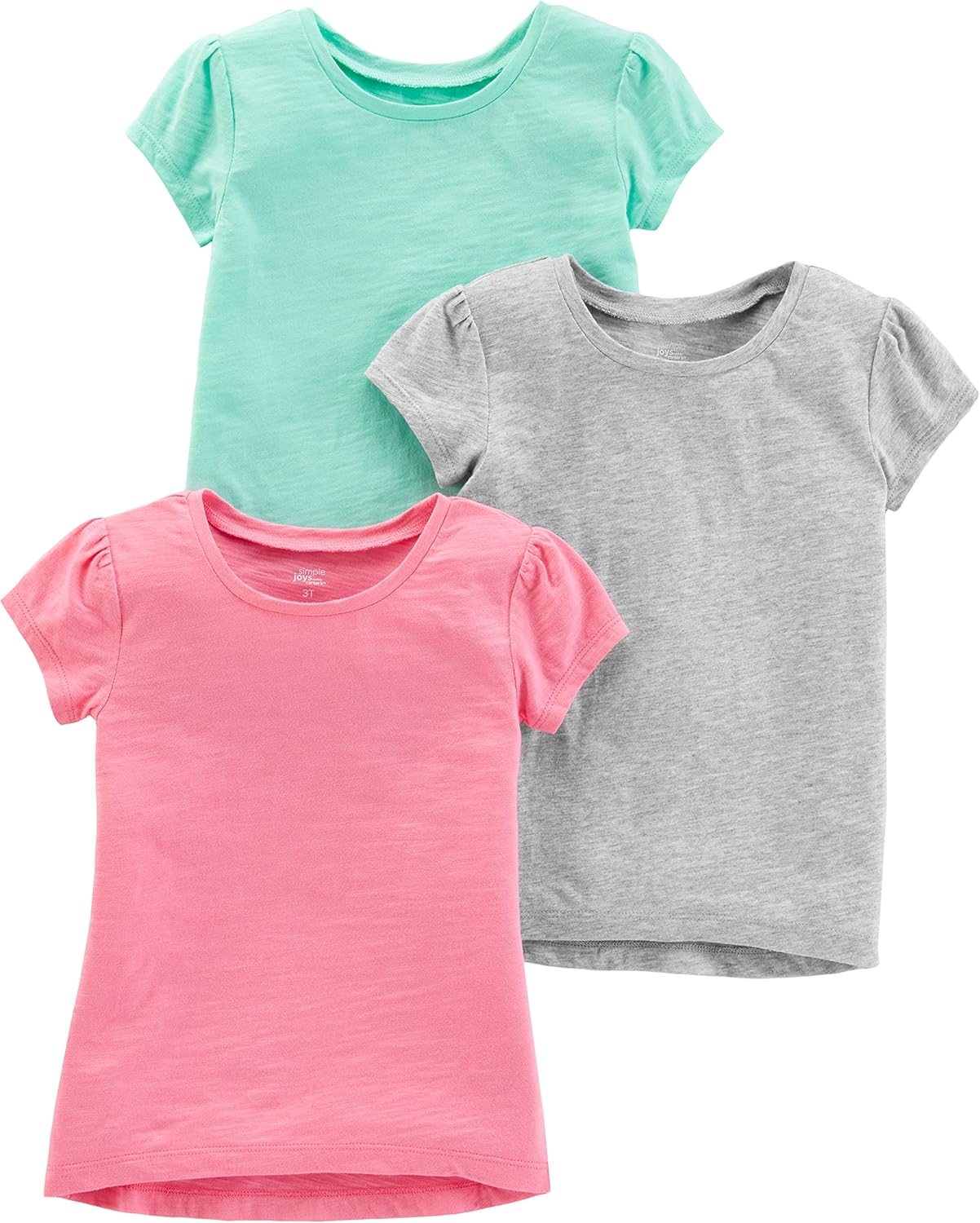 Simple Joys by Carter'S Girls' Short-Sleeve Shirts and Tops, Pack of 3