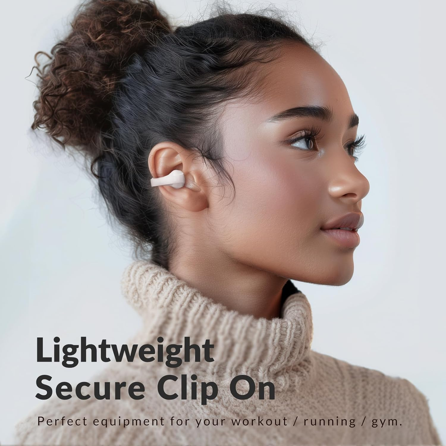 TONEMAC Q3C Wireless Headphones,Bluetooth 5.3 Clip Ear Earbuds in Ear,13Mm Drivers Wireless Ear Buds,34H Deep Bass Stereo Bluetooth Earphones Built in ENC Mic,Usb-C,Led Display image number 5