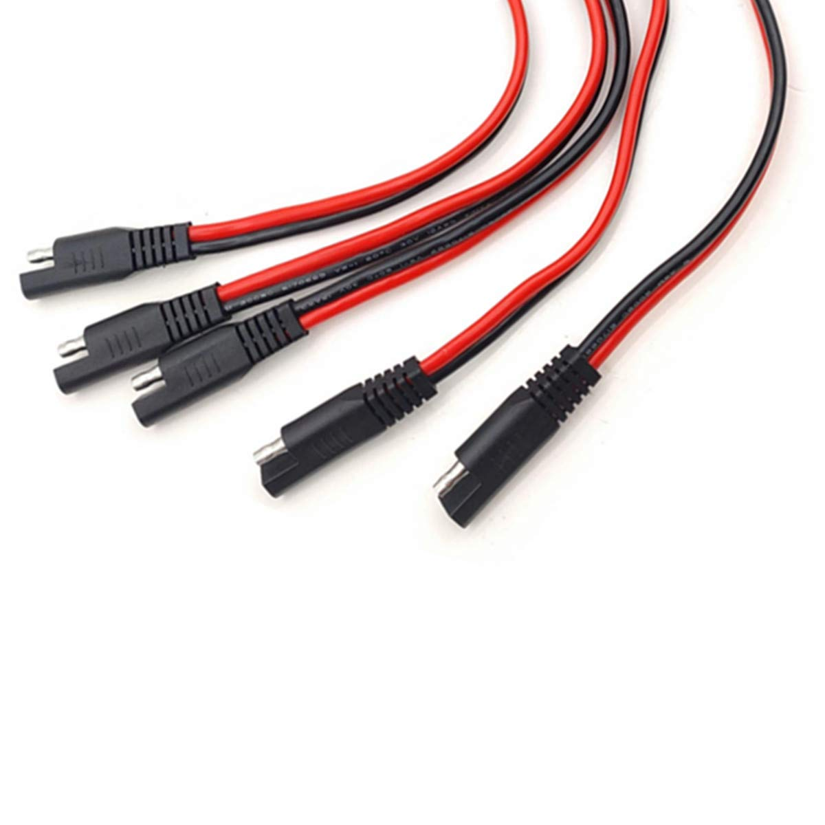 Fainwan 5Pcs 1Ft 12AWG SAE to SAE Power Automotive Extension Cable with Quick Disconnect Wire Harness for Battery Chargers